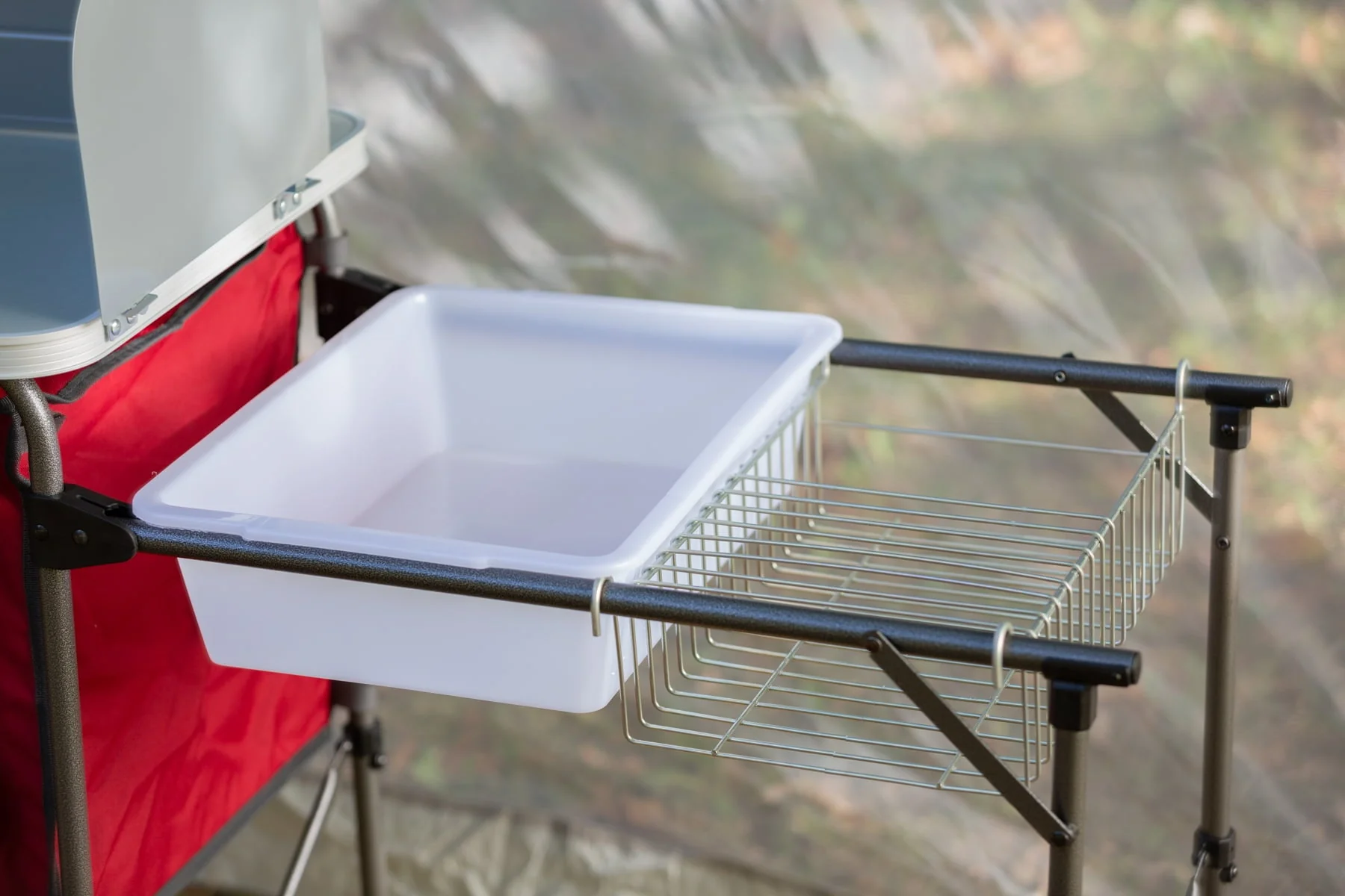 Trail Deluxe Camping Kitchen with Storage, Silver and Red, 31 Height" x 13 width" x 8.25 length" - image 8