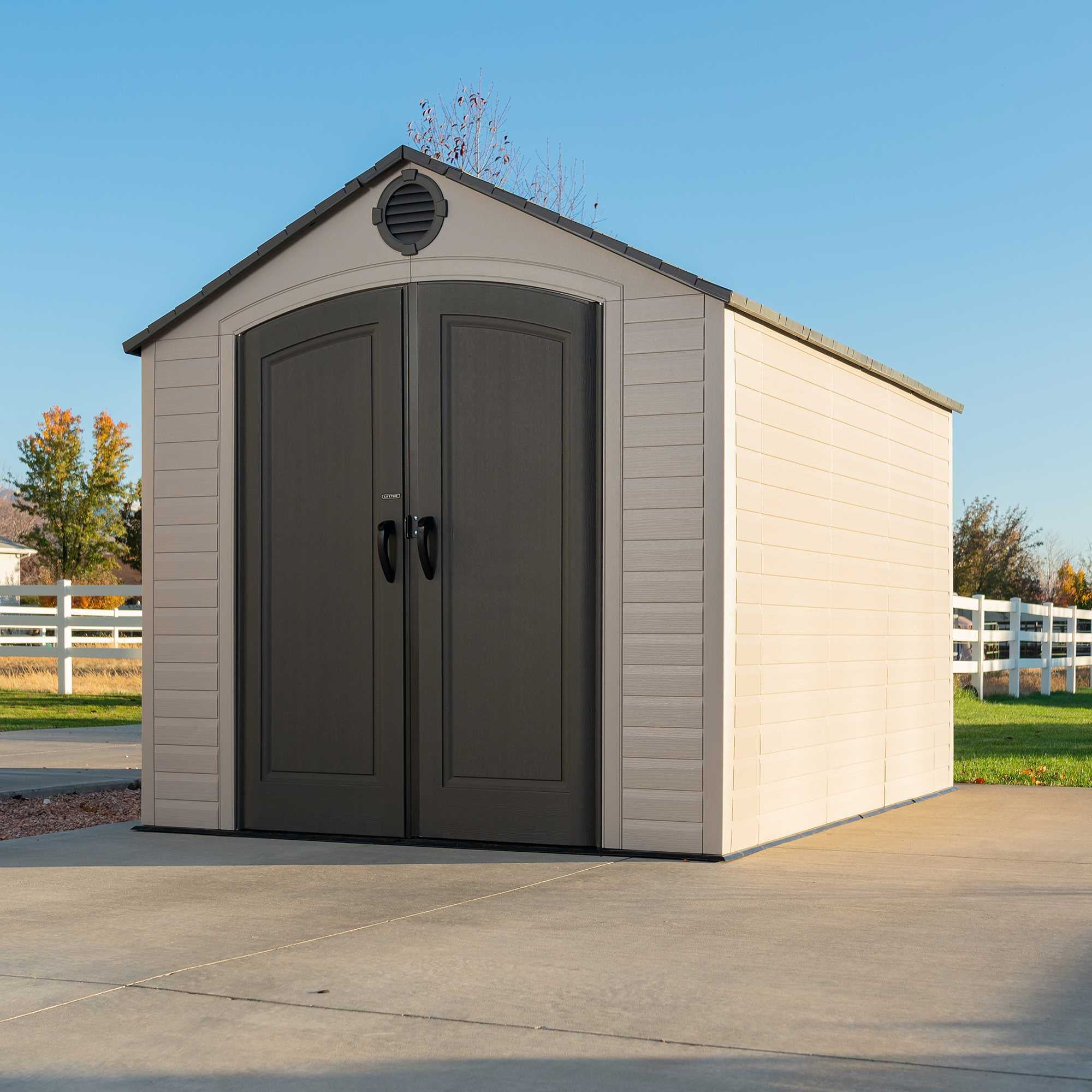 Lifetime 8 x 10 ft Outdoor Storage Shed - HDPE Shed with Steel Reinforced Doors and Skylights - product image 2