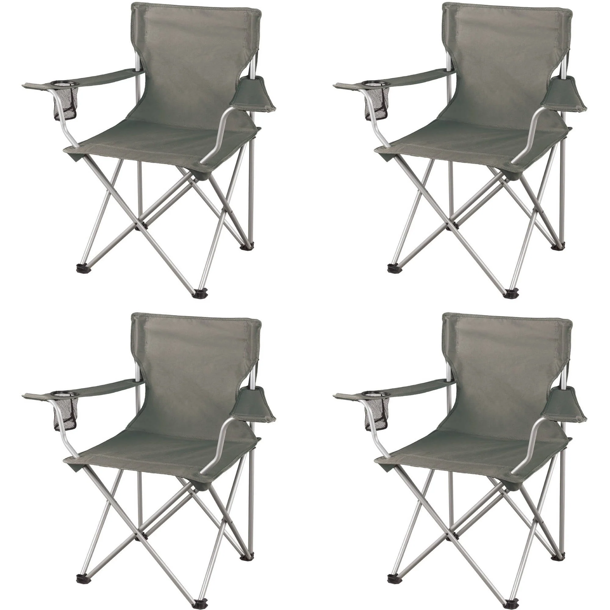 Ozark Trail Classic Folding Camp Chairs, with Mesh Cup Holder,Set of 4, 32.10 x 19.10 x 32.10 Inches - image 1
