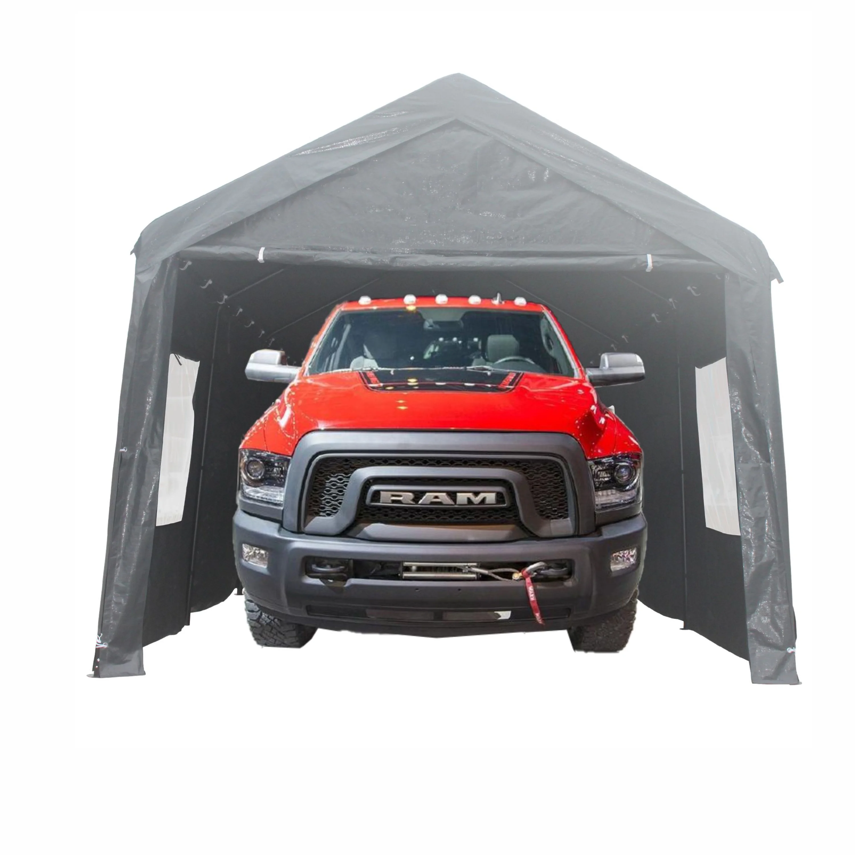 Seizeen 154.30 x 115.40 x 100.80 inches White Carport - image 4
