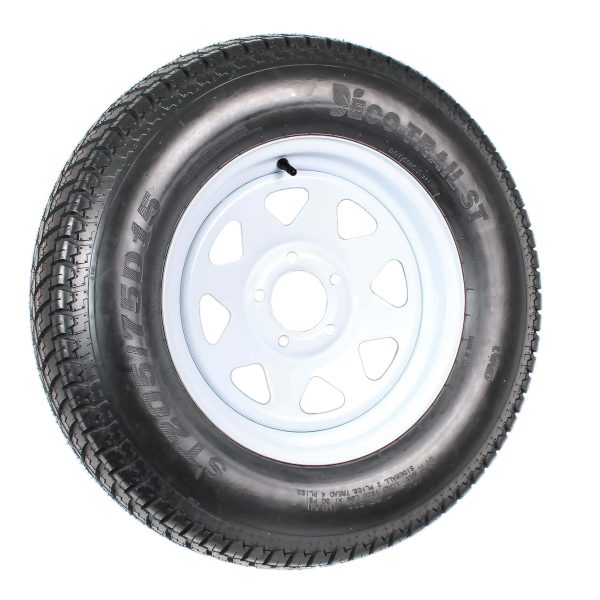 2-Pack ST205/75D15 Trailer Tires with 15-Inch White Spoke Rims, Load Range C, 5-Lug Wheel - product image 3