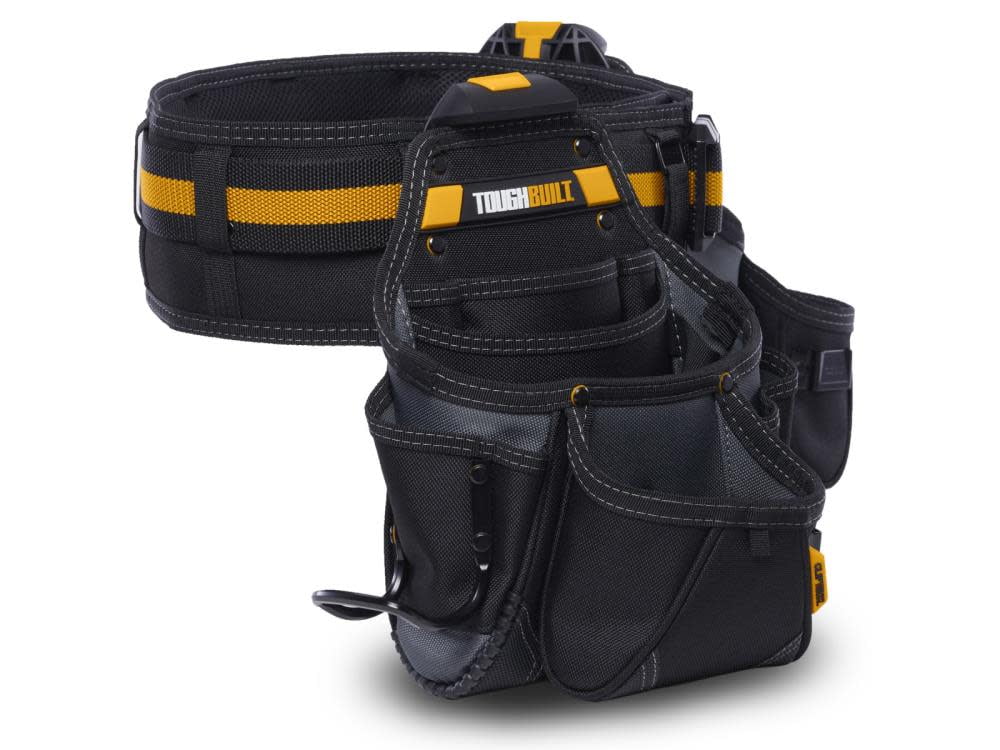 Toughbuilt 2021899 12.5 x 20.5 x 9 in. 27 Pocket Polyester Tradesman Tool Belt Set, Black & Yellow - image 7