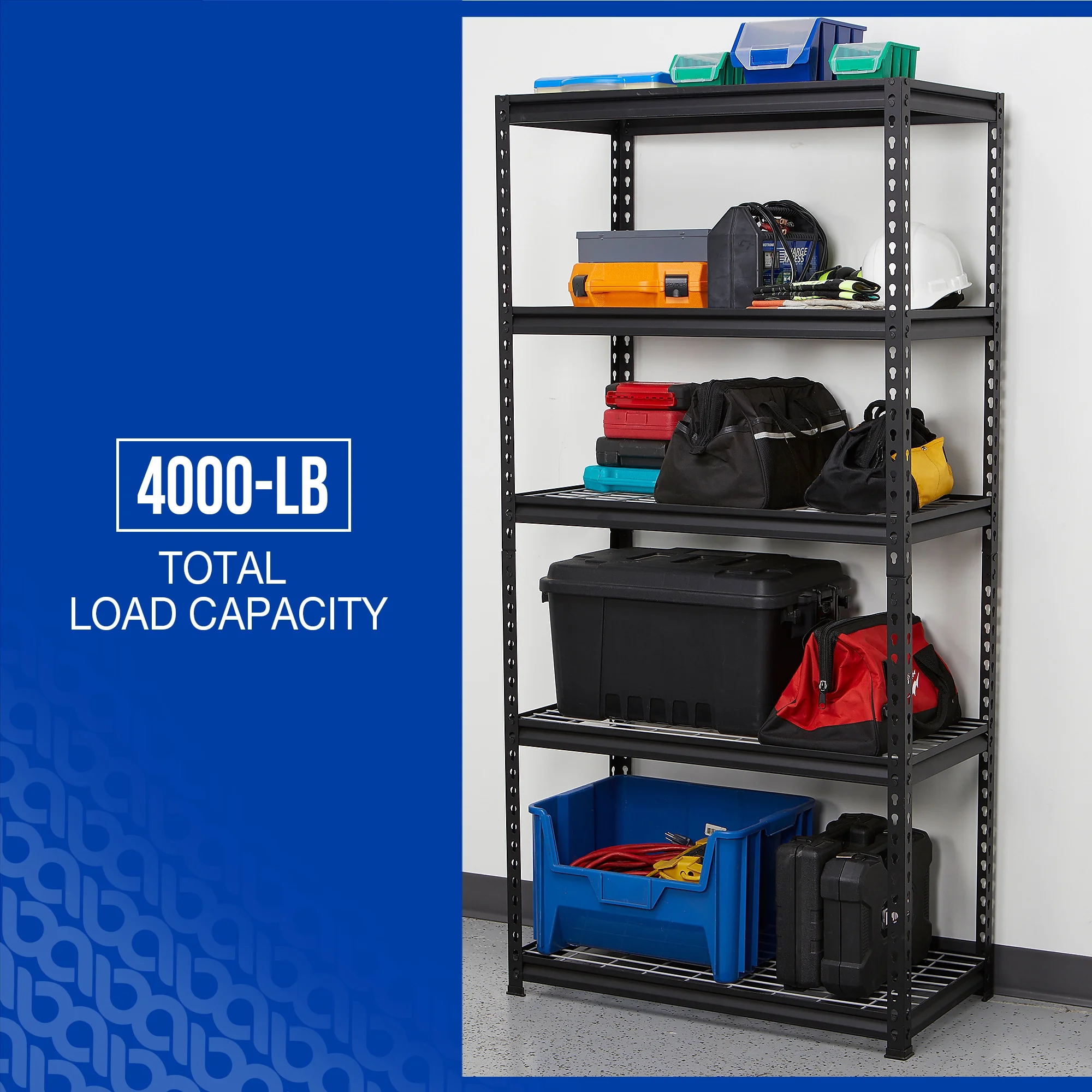 Strongway Heavy-Duty Wire Shelving Unit, 5 Shelves, 4000-Lb. Capacity, 36in.W x 18in.D x 72in.H - image 4