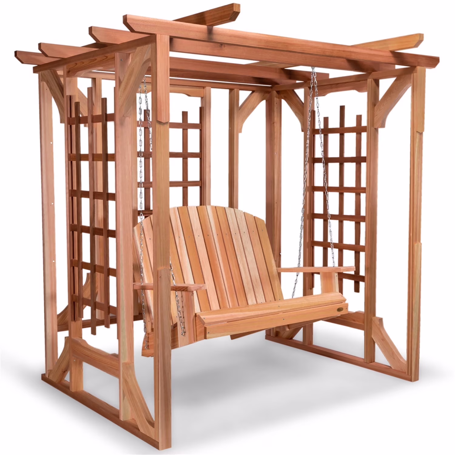 All Things Cedar PO72-S Cedar Pergola Garden Arbor Swing Outdoor Set - 82L x 72W x 74H - image 1