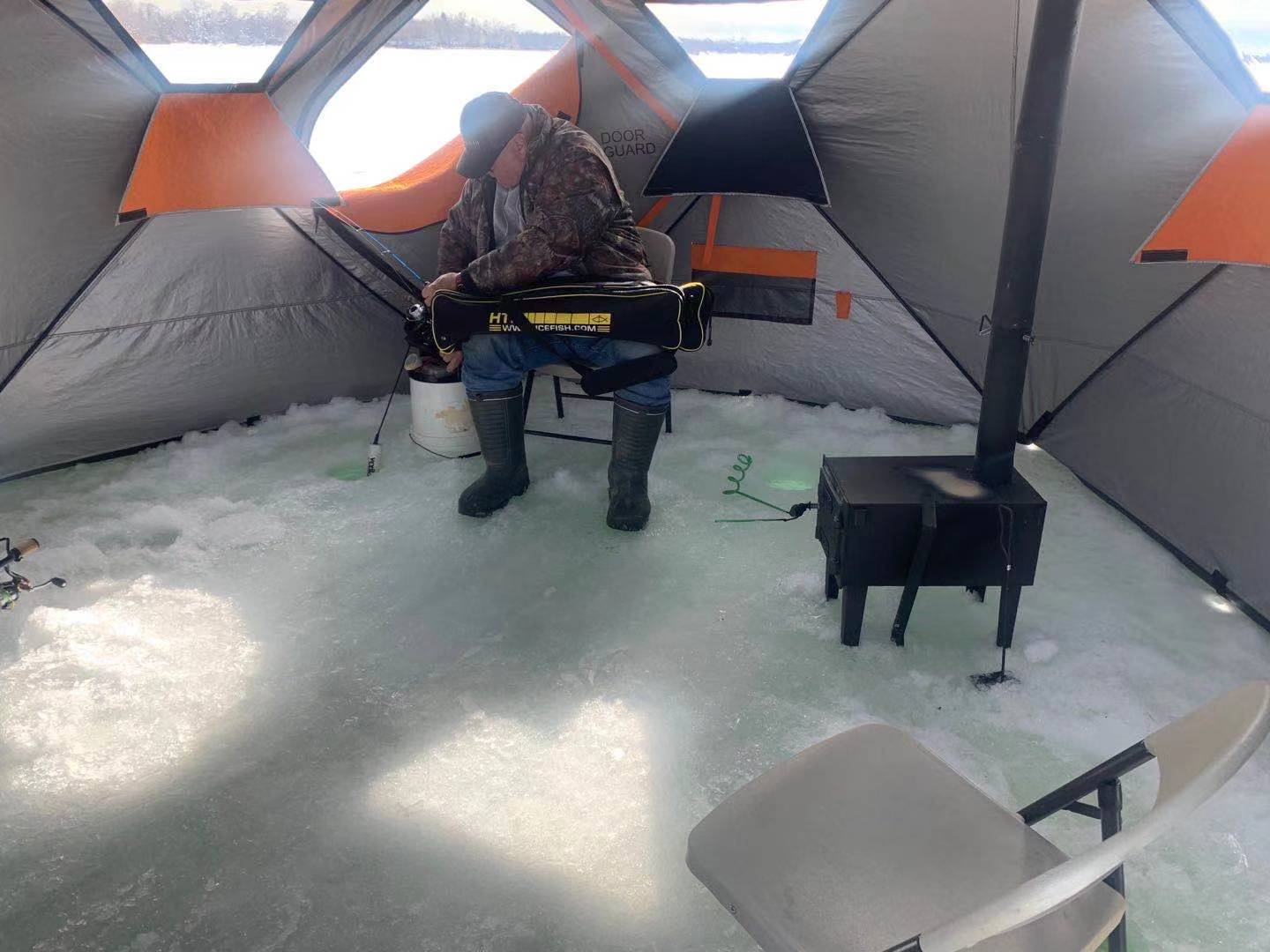 Nordic Legend AURORA LODGE 12' x 12' x 7.5" Tall Portable Ice Fishing Shelter with Single Door - image 5