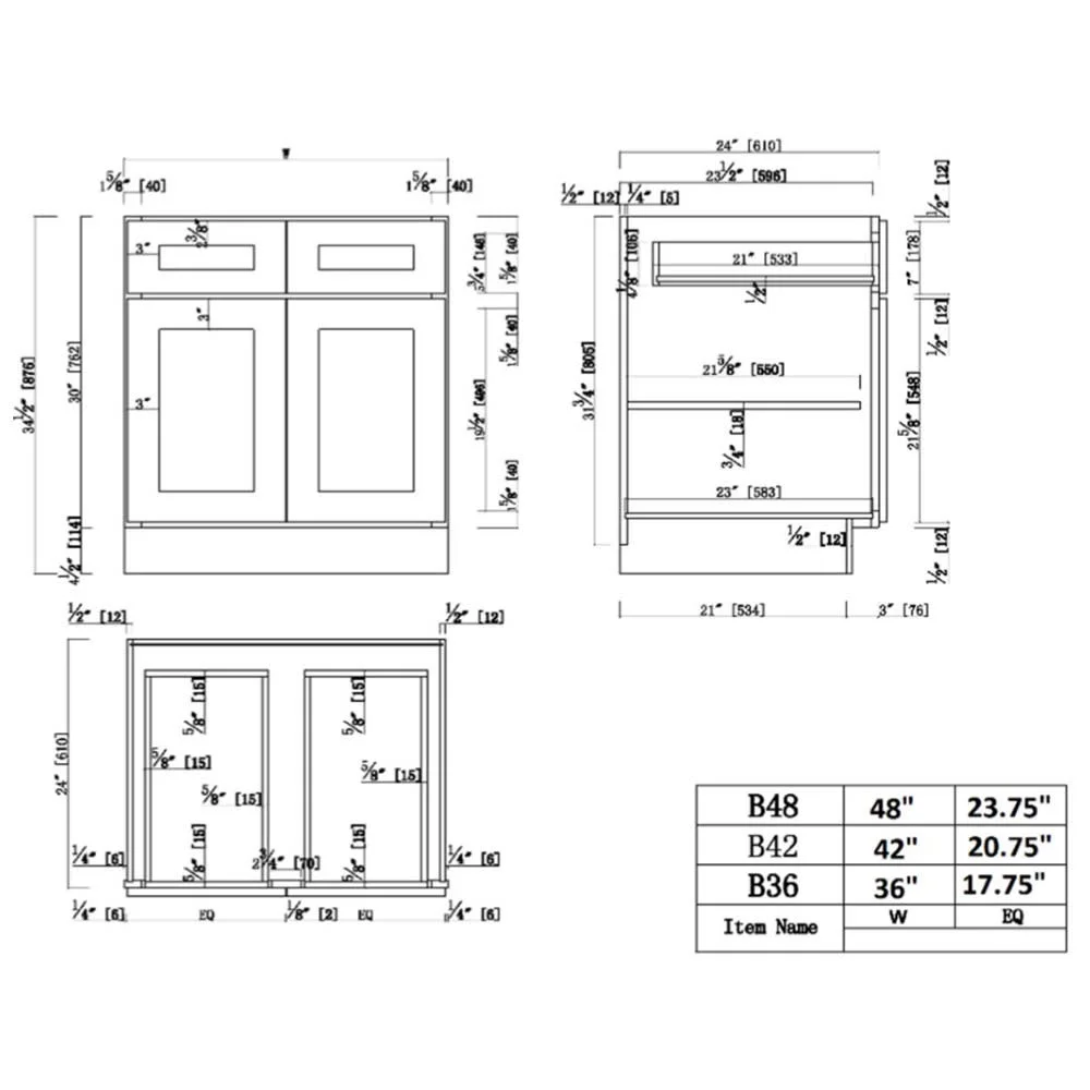 Design House Brookings Assembled Shaker Style Base Kitchen Cabinet (36" x 34.5" x 24"), Sherwin Williams? White - image 5