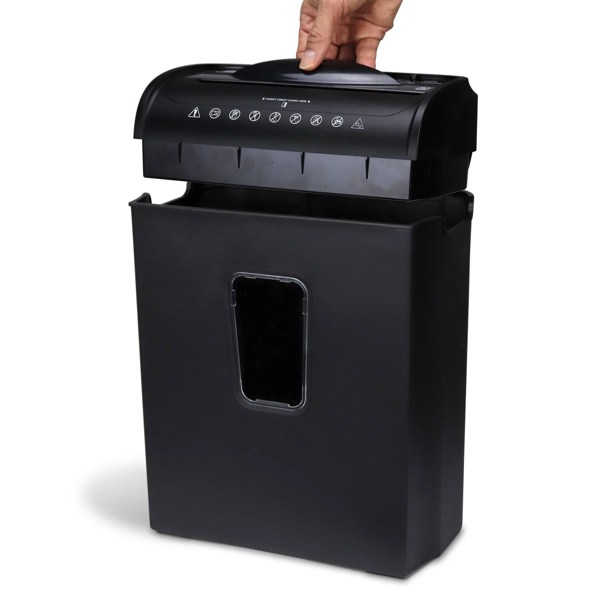 Pen + Gear 6-Sheet Crosscut, Paper/Credit Card Shredder, 11.5L x 6.5W x 16H in. - image 2