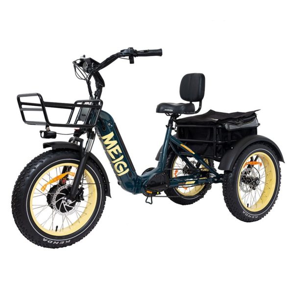 750W Foldable Electric Trike - 48V 14Ah Fat Tire 3 Wheel E-Bike with Baskets - product image 3