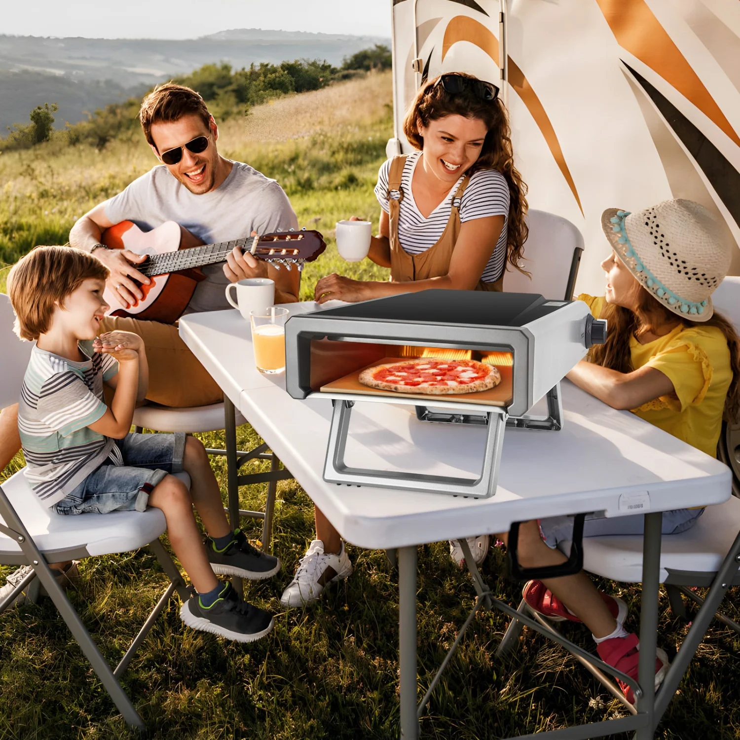 Wildbreak Ourdoor Gas Propane Pizza Oven, 22.8 x 16.5 x 7.1", With Accessories Kit, Silver & Black - image 7