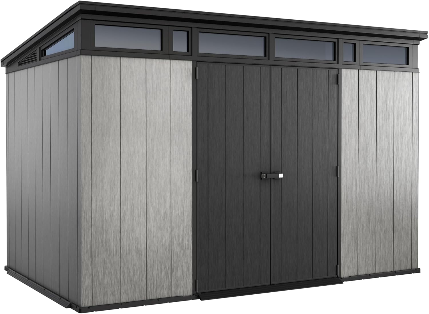 11 x 7 ft Resin Outdoor Storage Shed - Grey & Black Garden Shed Kit for Tools and Patio Storage - product image 1