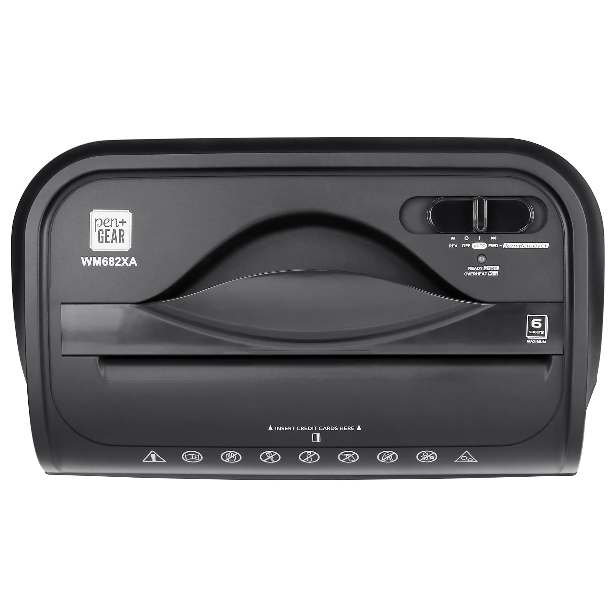 Pen + Gear 6-Sheet Crosscut, Paper/Credit Card Shredder, 11.5L x 6.5W x 16H in. - image 4