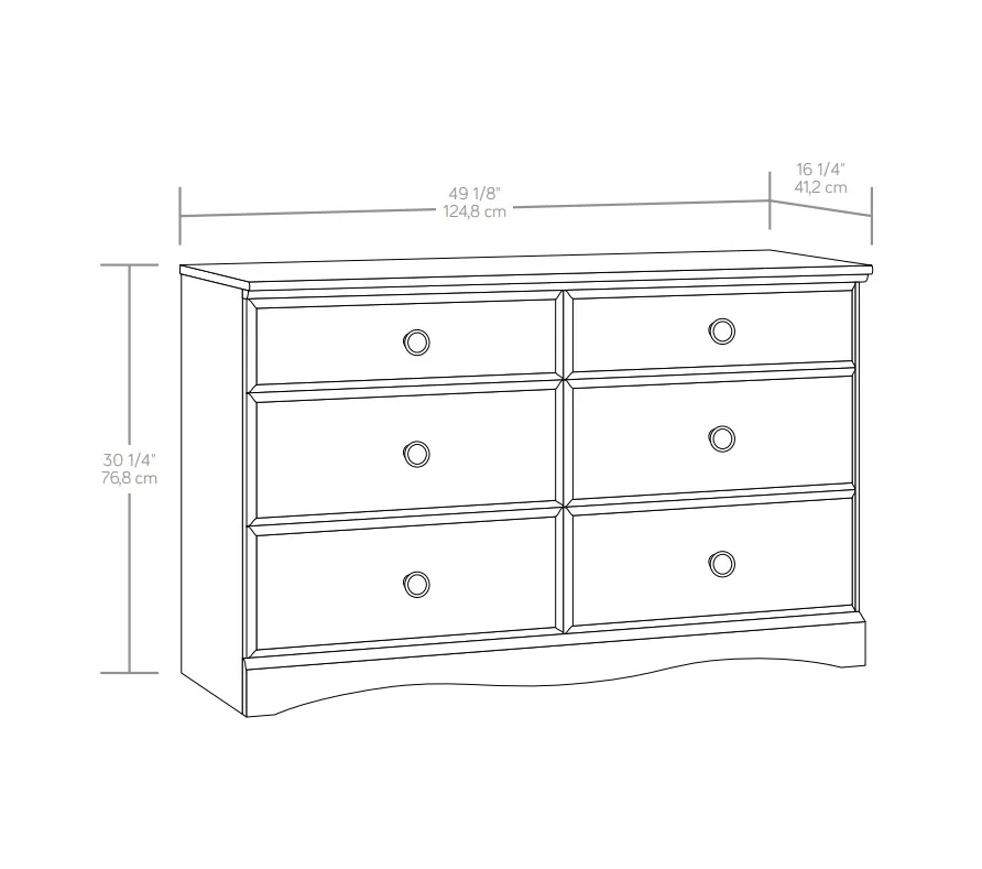 Mainstays Storybook Soft White Dresser, 49.13" L x 16.22" W x 30.24" H - image 2