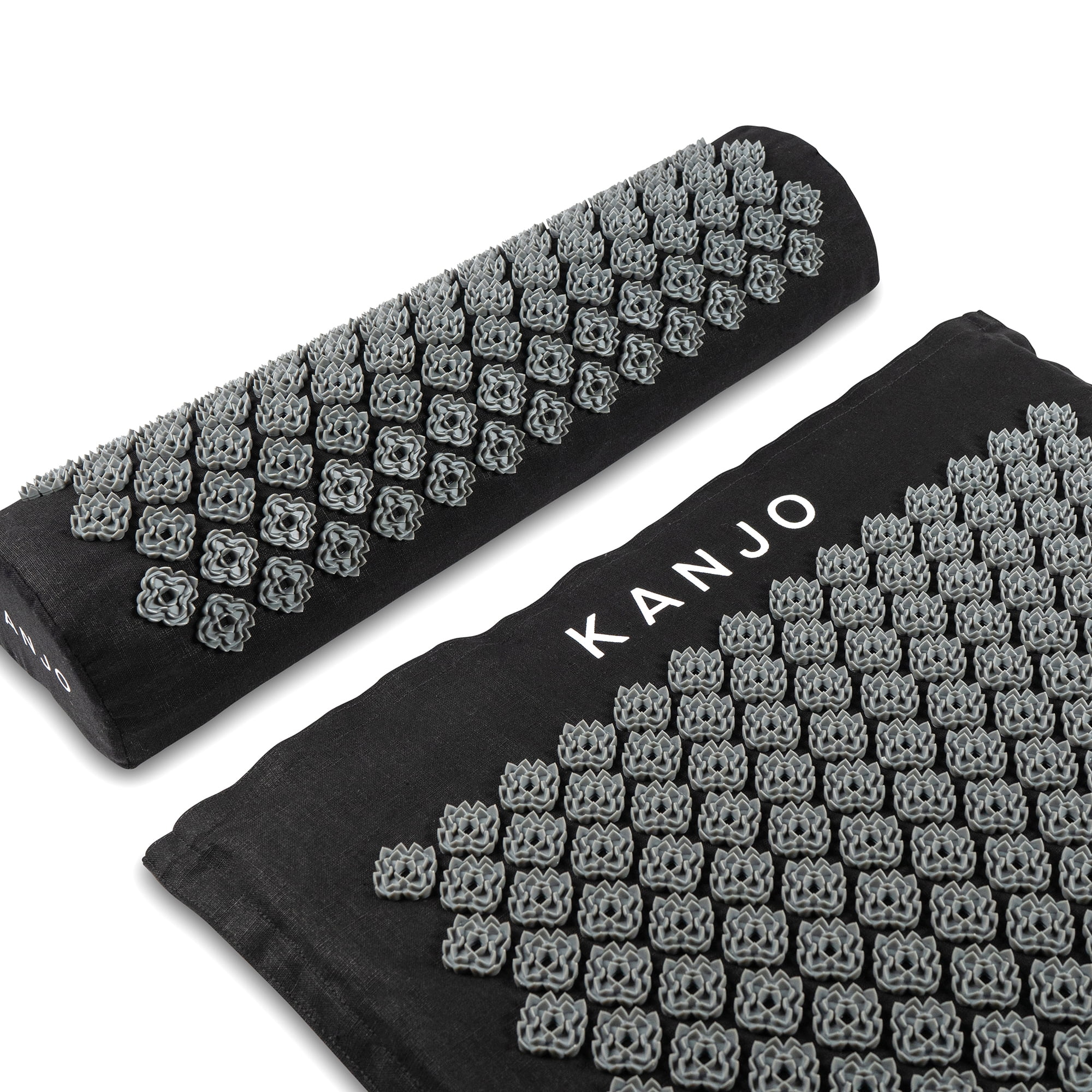 Kanjo Acupressure Mat Set Mat: 24 X 34 Inch / Pillow: 6 X 22 Inch Black White KANMATXL - image 6