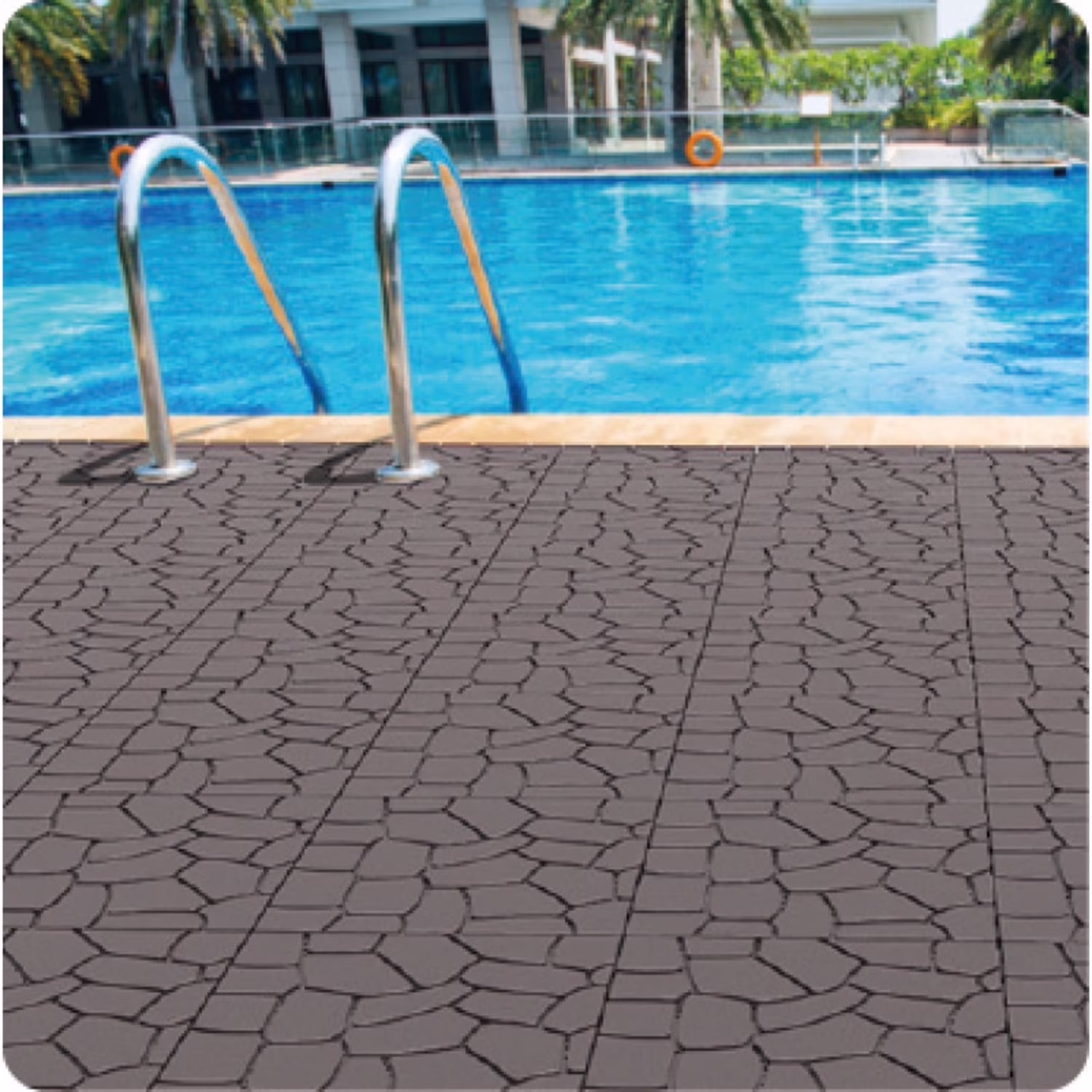 BOFANG 12" x 12" x 0.8" Gray Polypropylene Interlocking Floor Mats, 44-Piece - image 1