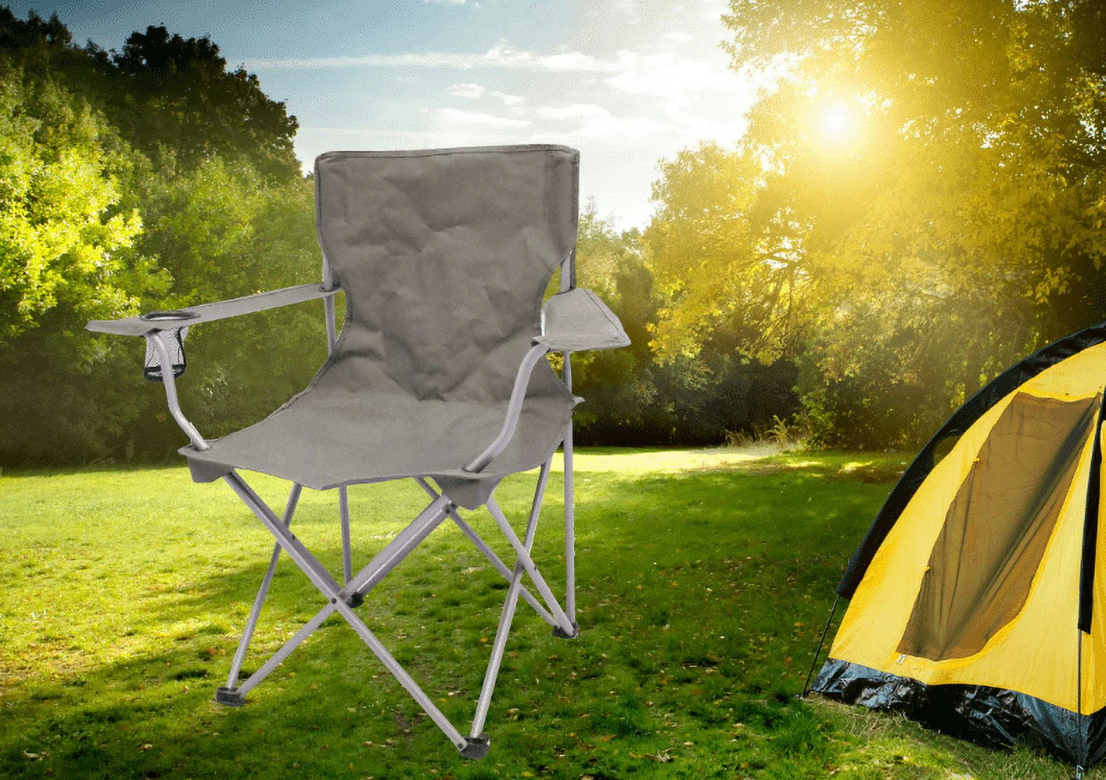 Ozark Trail Classic Folding Camp Chairs, with Mesh Cup Holder,Set of 4, 32.10 x 19.10 x 32.10 Inches - image 7