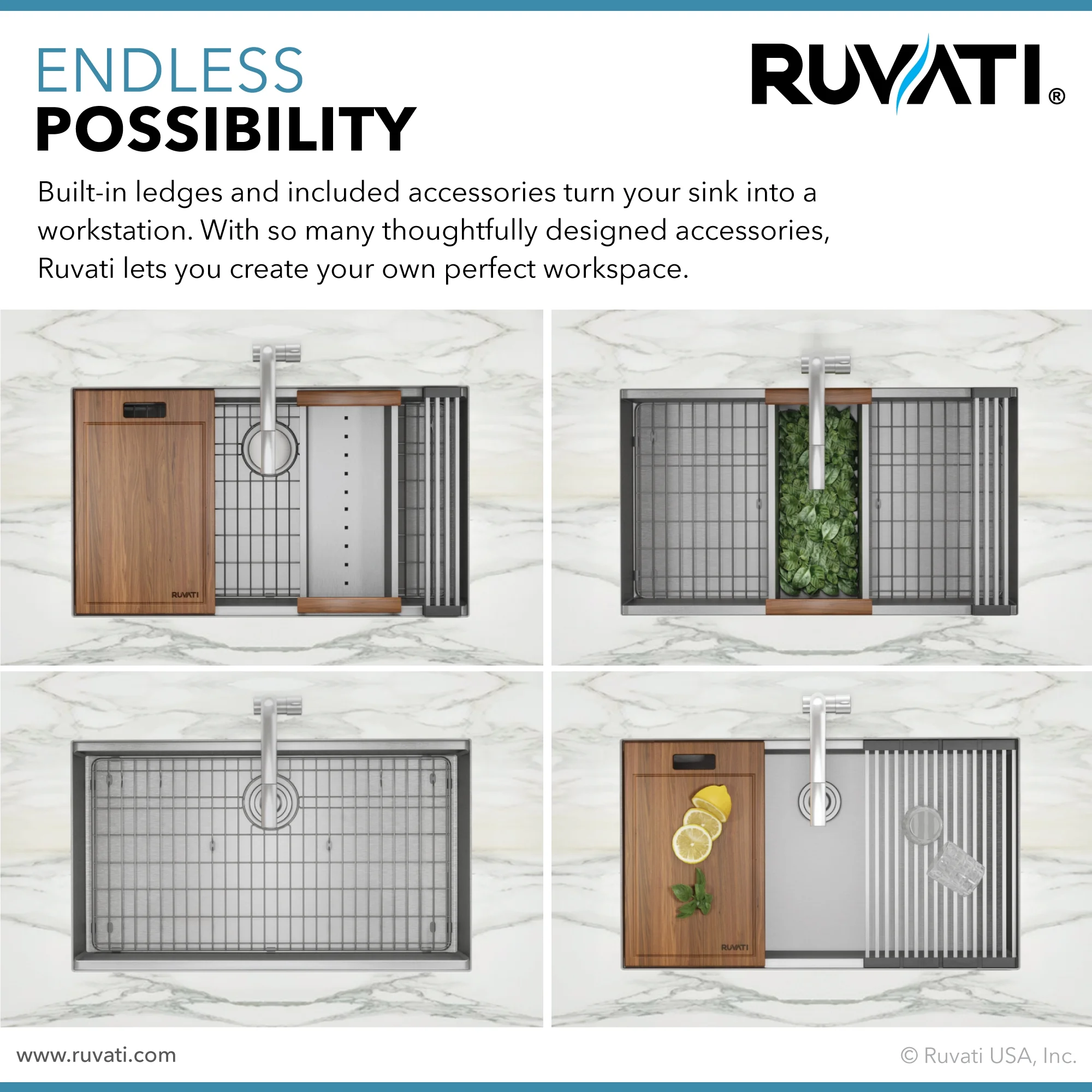 Ruvati RVH8345 Stainless Steel 33" x 10" x 19" Rectangular Undermount Sink - image 5