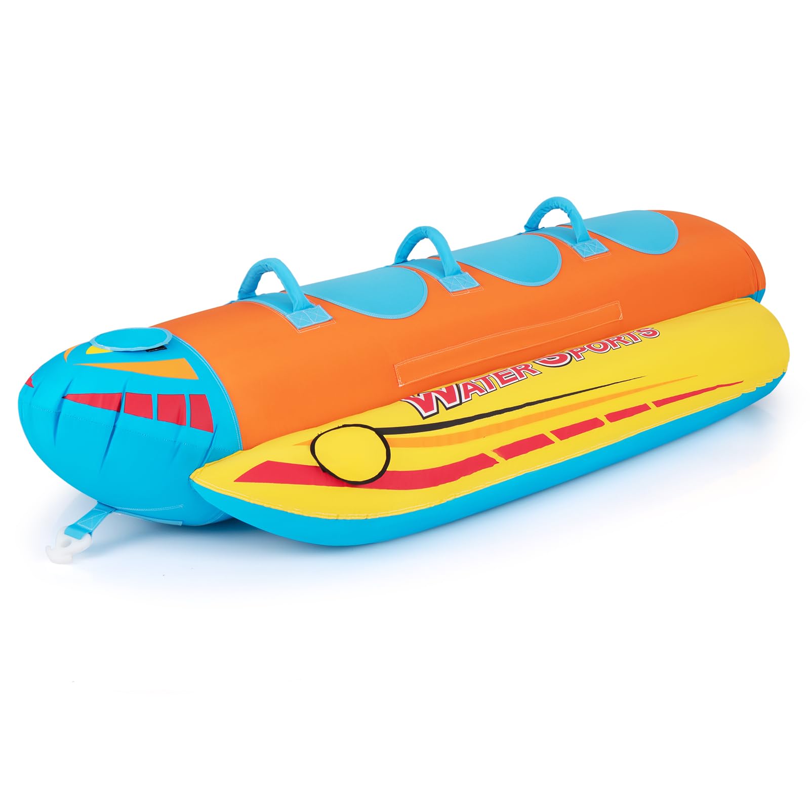 3 Person Inflatable Banana Boat Towable Tube - Heavy Duty Water Sports Boat with EVA Seats & Quick Connect - product image 2