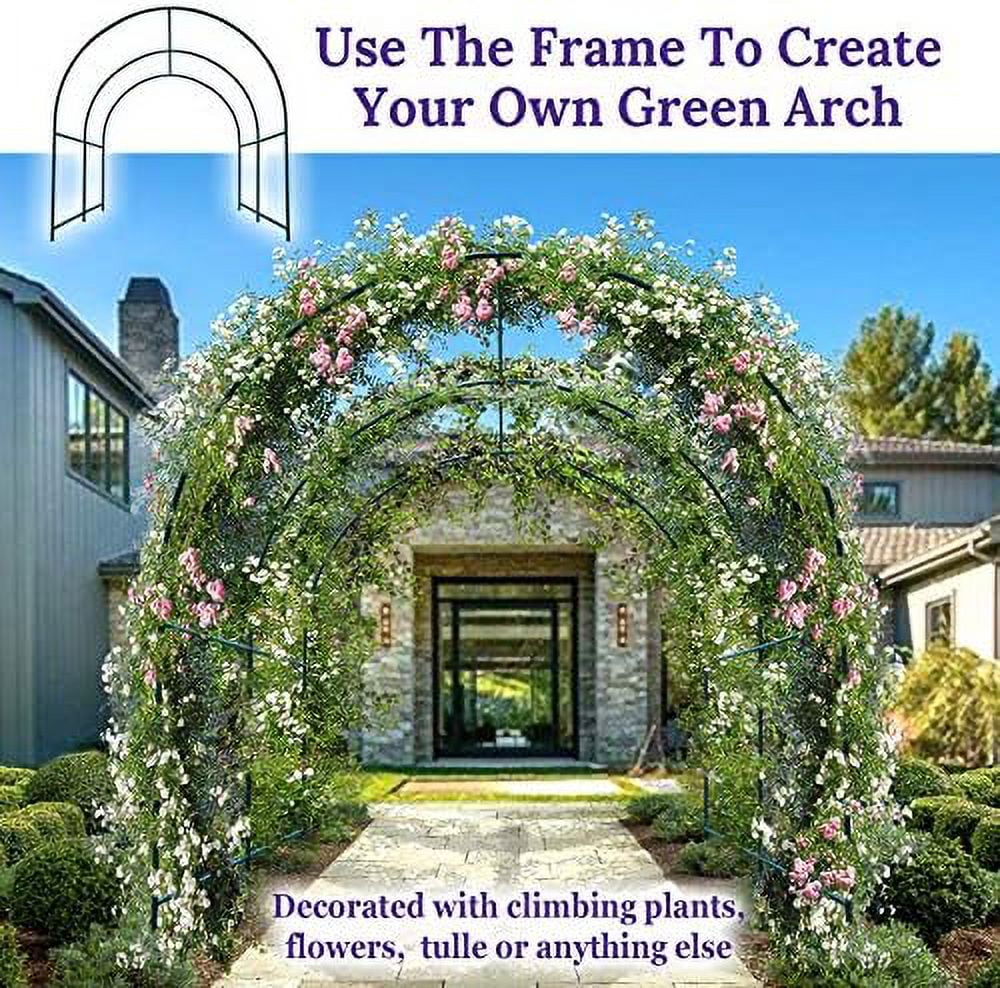 Steel Garden Arch Metal Garden Arch Multi-Size Climbing Plants Arch Arbor (6.5'x 7' x 7.2') - image 5
