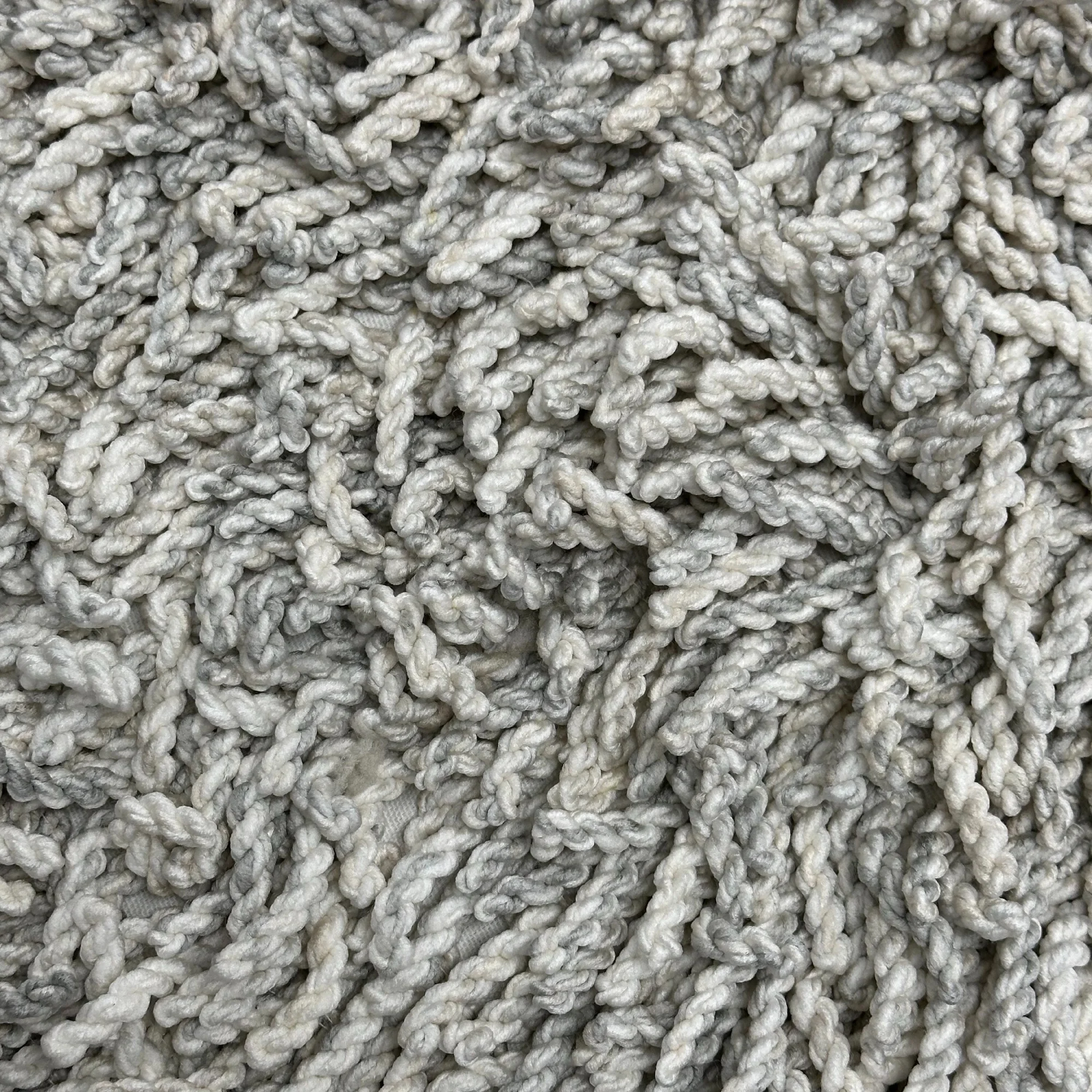 Maison Concepts Long Sag Handwoven Pouf Wooden Stand Light Grey (Multi) 40" X 40" X 40" - image 5