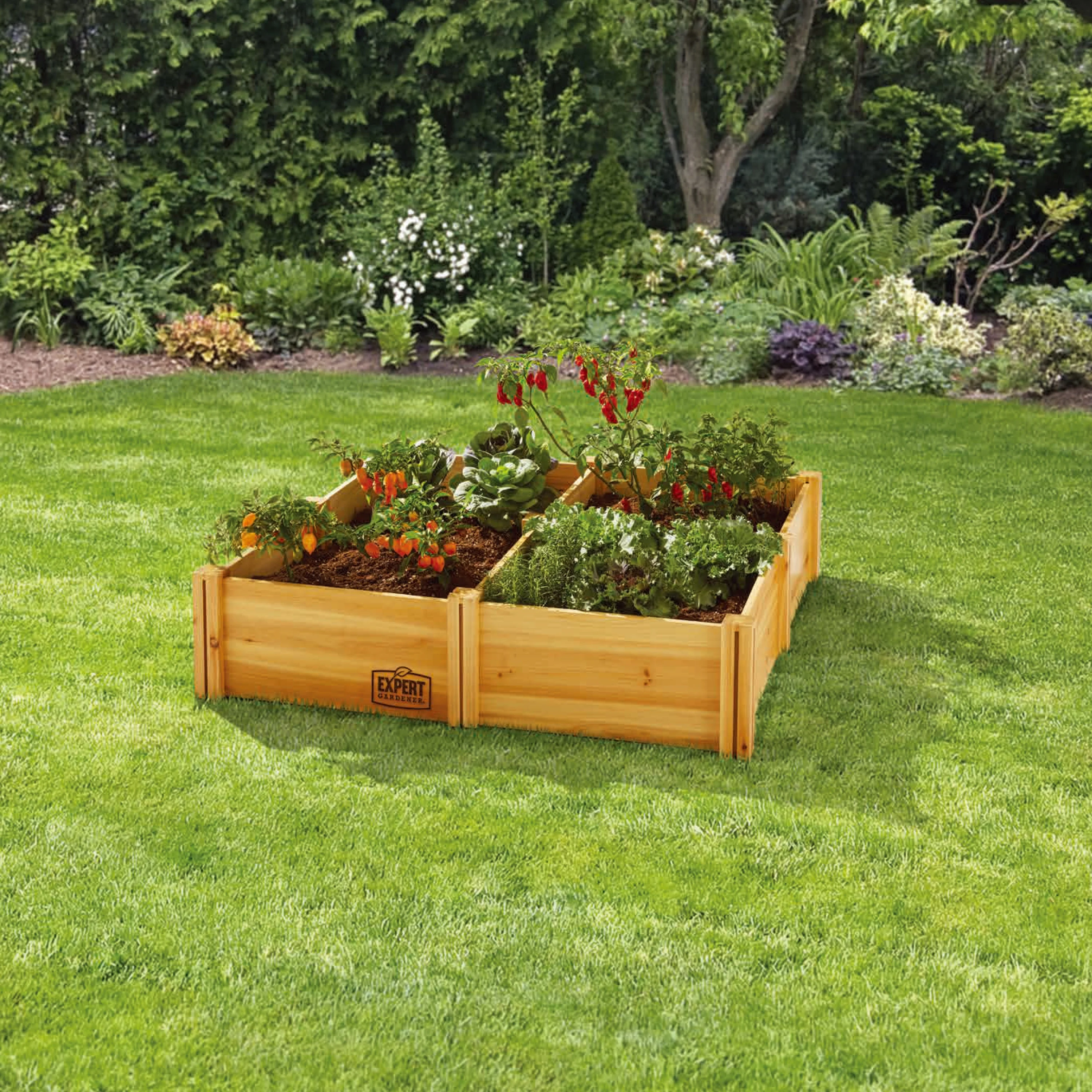 Expert Gardener Outdoor Wood Garden Bed, 7.4 ft L x 2 ft W x 10.6 in H - image 4