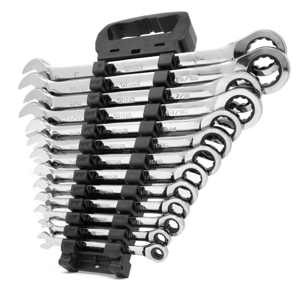 13-Piece SAE Ratcheting Combination Wrench Set, 12-Point Chrome Vanadium Steel Wrenches with Storage Case - product image 2