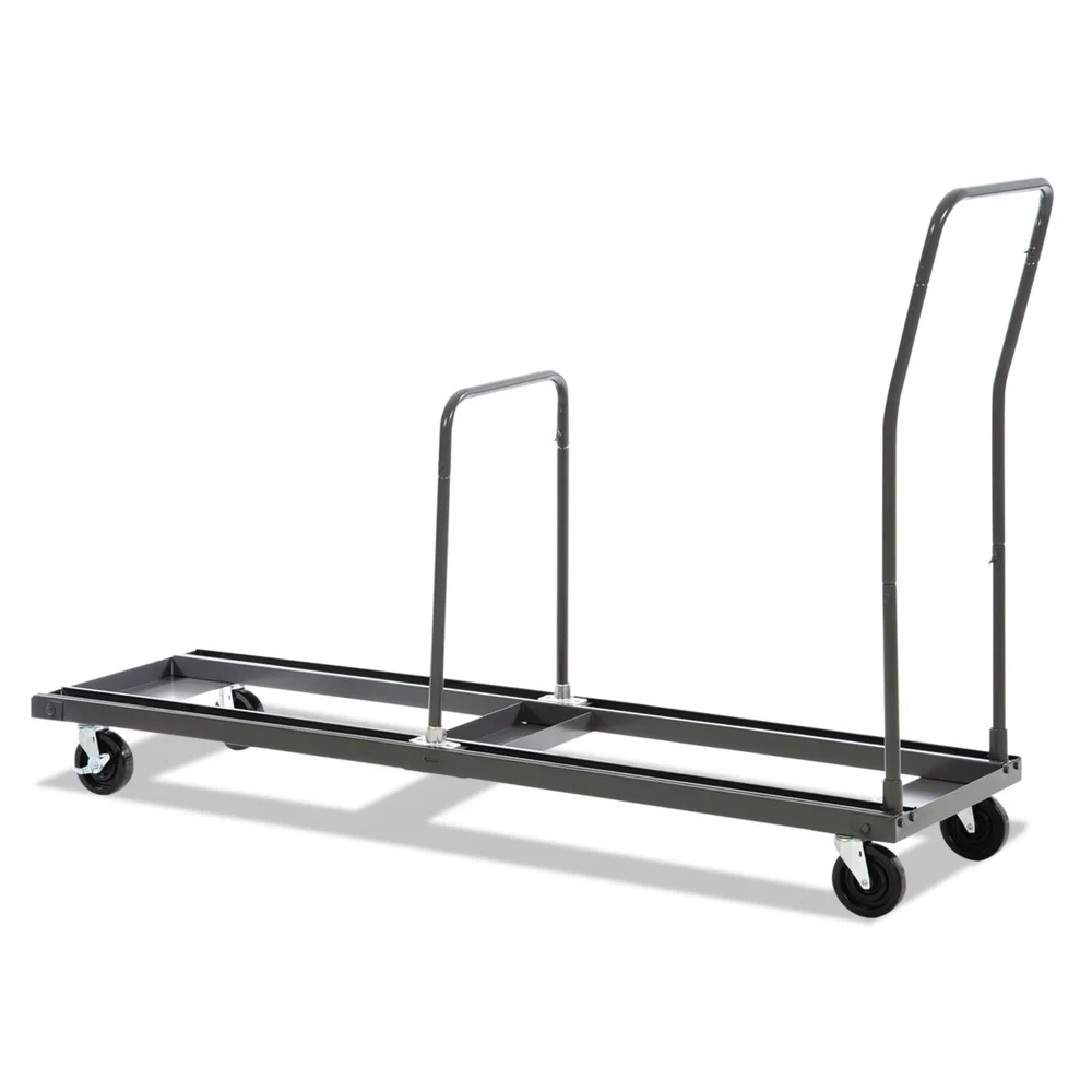 Alera ALEFTCART 20.86 in. x 50.78 in. to 72.04 in. x 43.3 in. 600 lbs. Capacity Metal Chair/Table Cart - Black - image 4