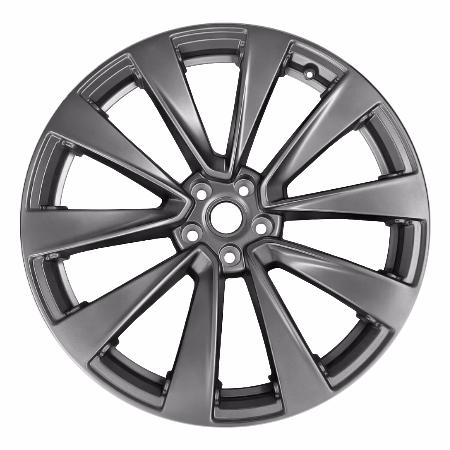 Remanufactured Painted Dark Charcoal with Satin Clear Rear Aluminum Wheel 22 x 10 fits 2022 Tesla X - image 1