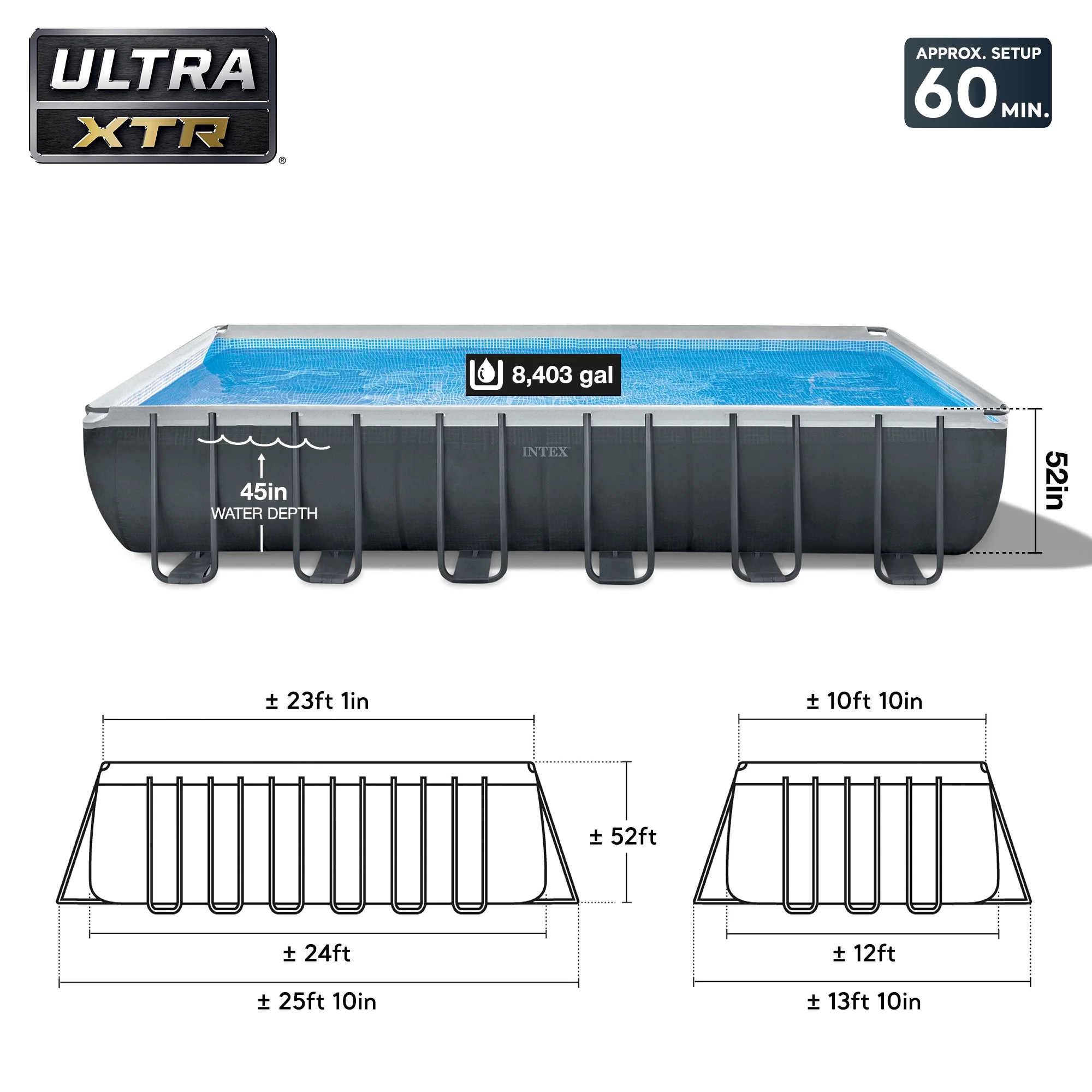 INTEX Ultra XTR 24' x 12' x 52" Above Ground Swimming Pool Set w/ Pump - image 2