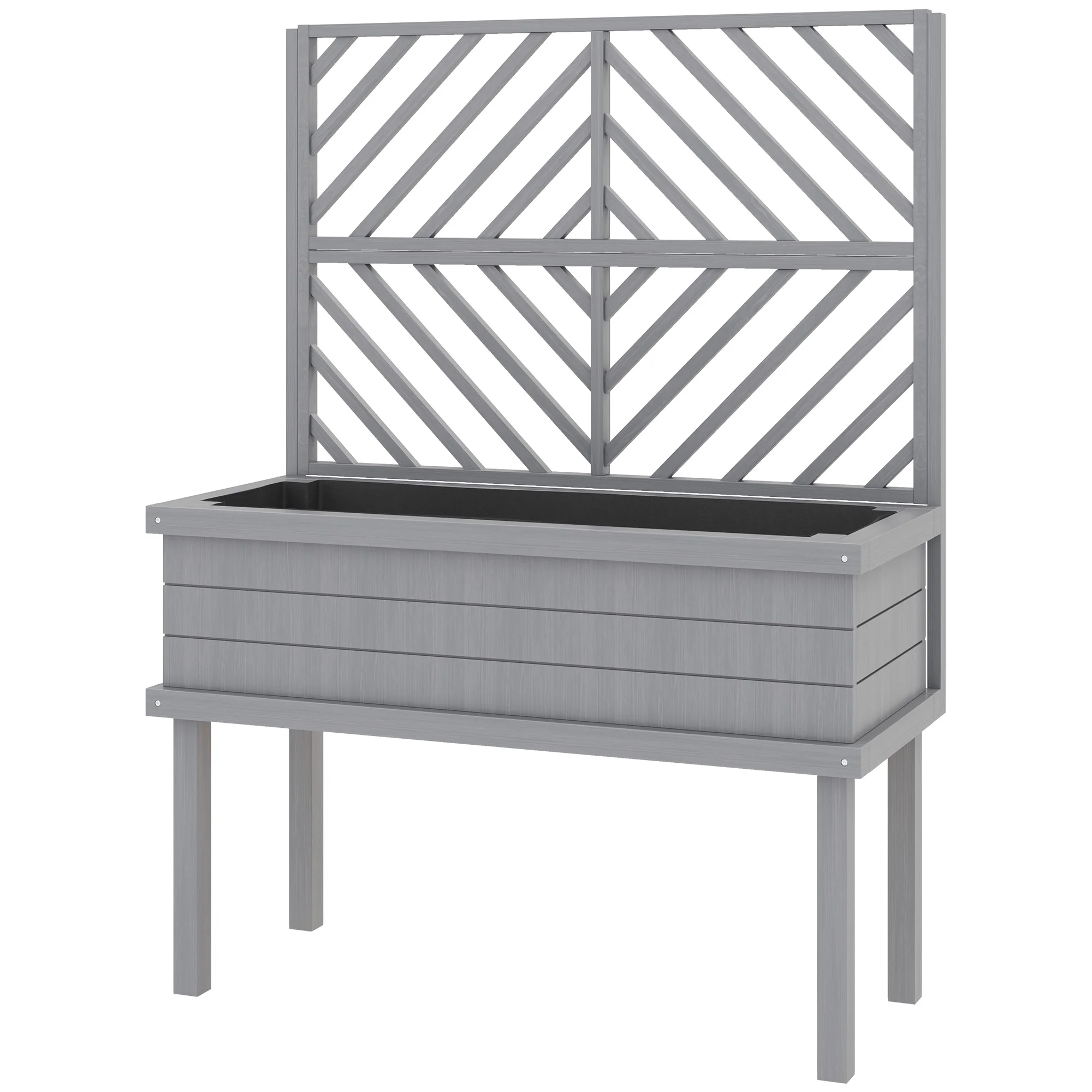 GHooa Raised Garden Bed with Trellis for Climbing Plants 41.25" W x 17.75" D x 55" H-Gray - image 6