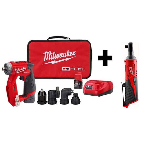 M12 12V Lithium-Ion Brushless Cordless 4-in-1 Installation Drill Driver Kit with 3/8 in. Ratchet - product image 1
