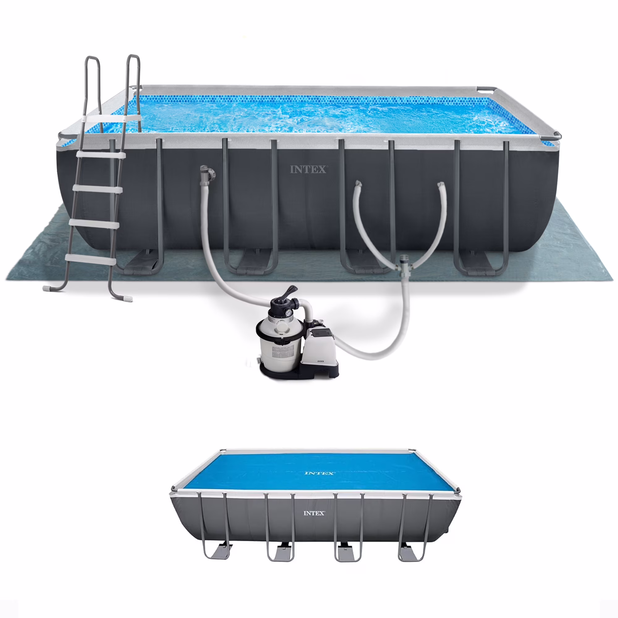 INTEX 18ft x 9ft x 52in Ultra XTR Above Ground Pool and Solar Pool Cover - image 1