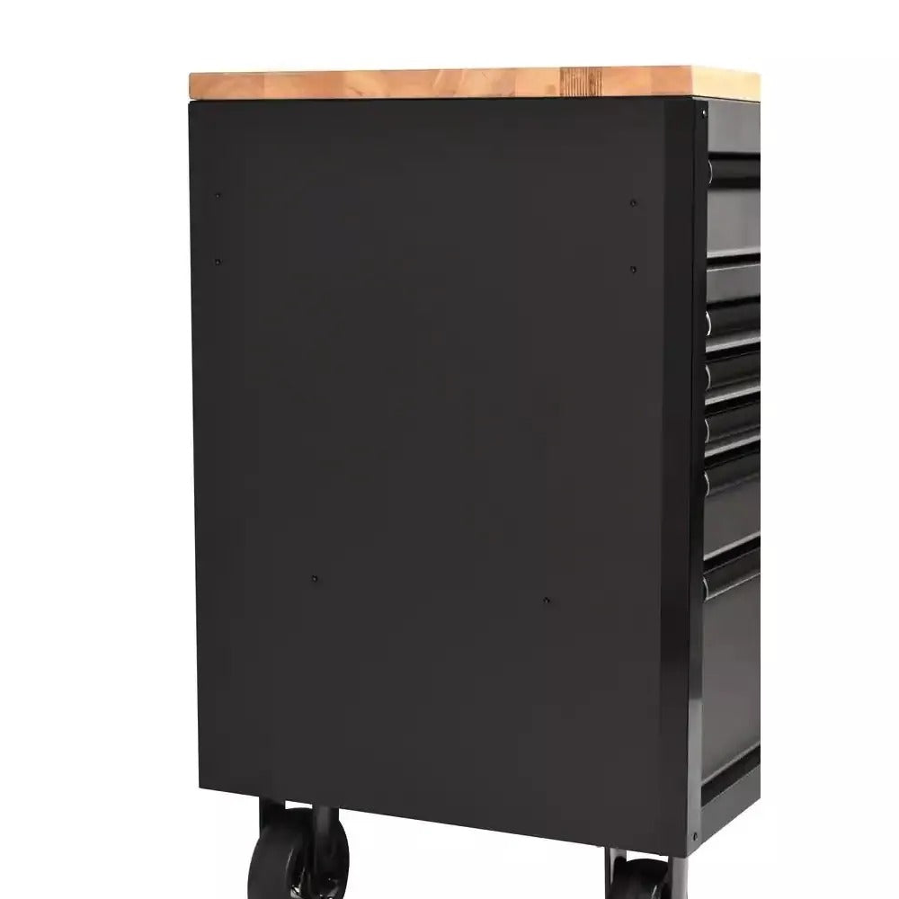 61 Inch 15 Drawer Mobile Workbench - Heavy Duty Steel Tool Cabinet with Wood Top and Power Strip - product image 3