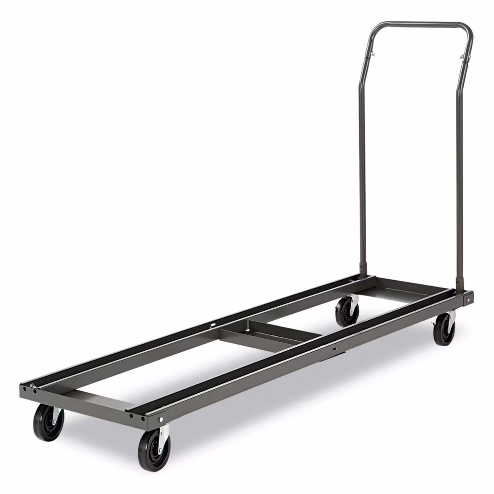 Alera ALEFTCART 20.86 in. x 50.78 in. to 72.04 in. x 43.3 in. 600 lbs. Capacity Metal Chair/Table Cart - Black - image 1
