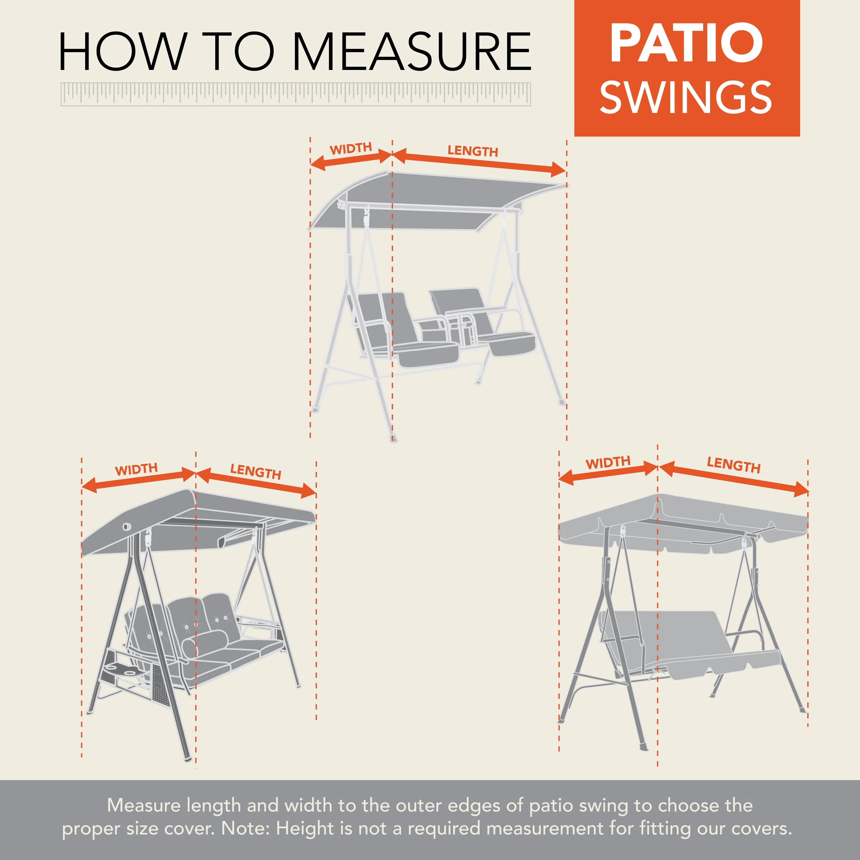 Modern Leisure Renaissance Patio Swing Cover, 81"L x 52"W x 70"H, Gray - image 4
