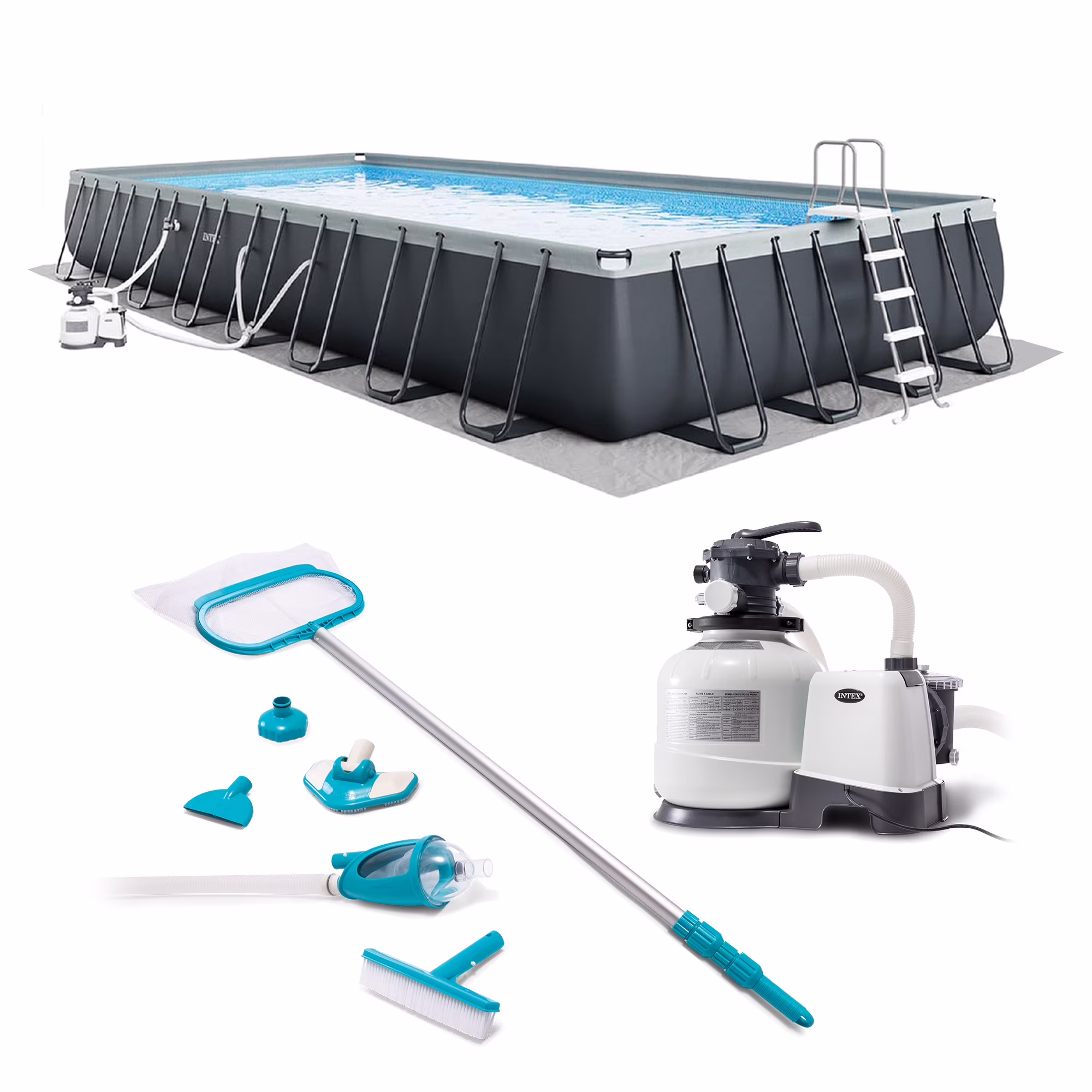 INTEX 32ft x 16ft x 52in Ultra XTR Above Ground Pool & Deluxe Maintenance Cleaning Kit - image 1
