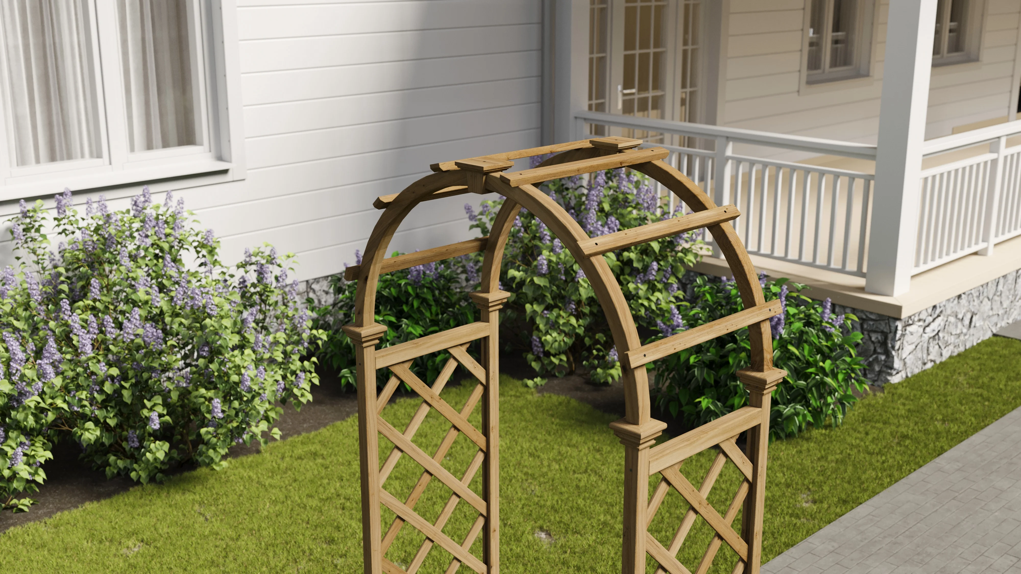 Vita 43"L x 23"W x 81"H Cedar Arbor, Golden Brown, VA68893 - image 3