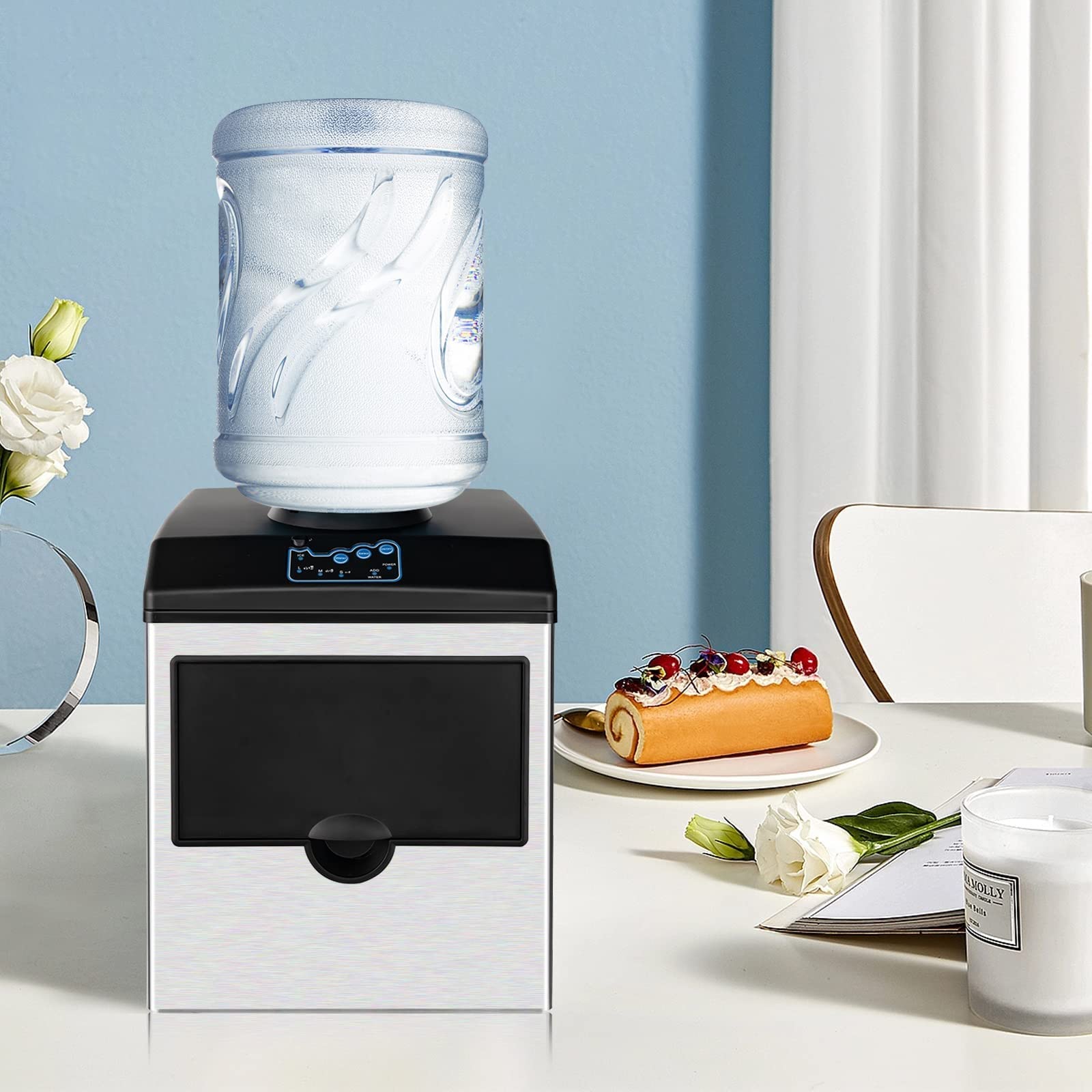 2-in-1 Countertop Ice Maker & Water Dispenser - 48 lbs Daily Ice Machine with 3 Ice Sizes and Water Cooler - product image 2
