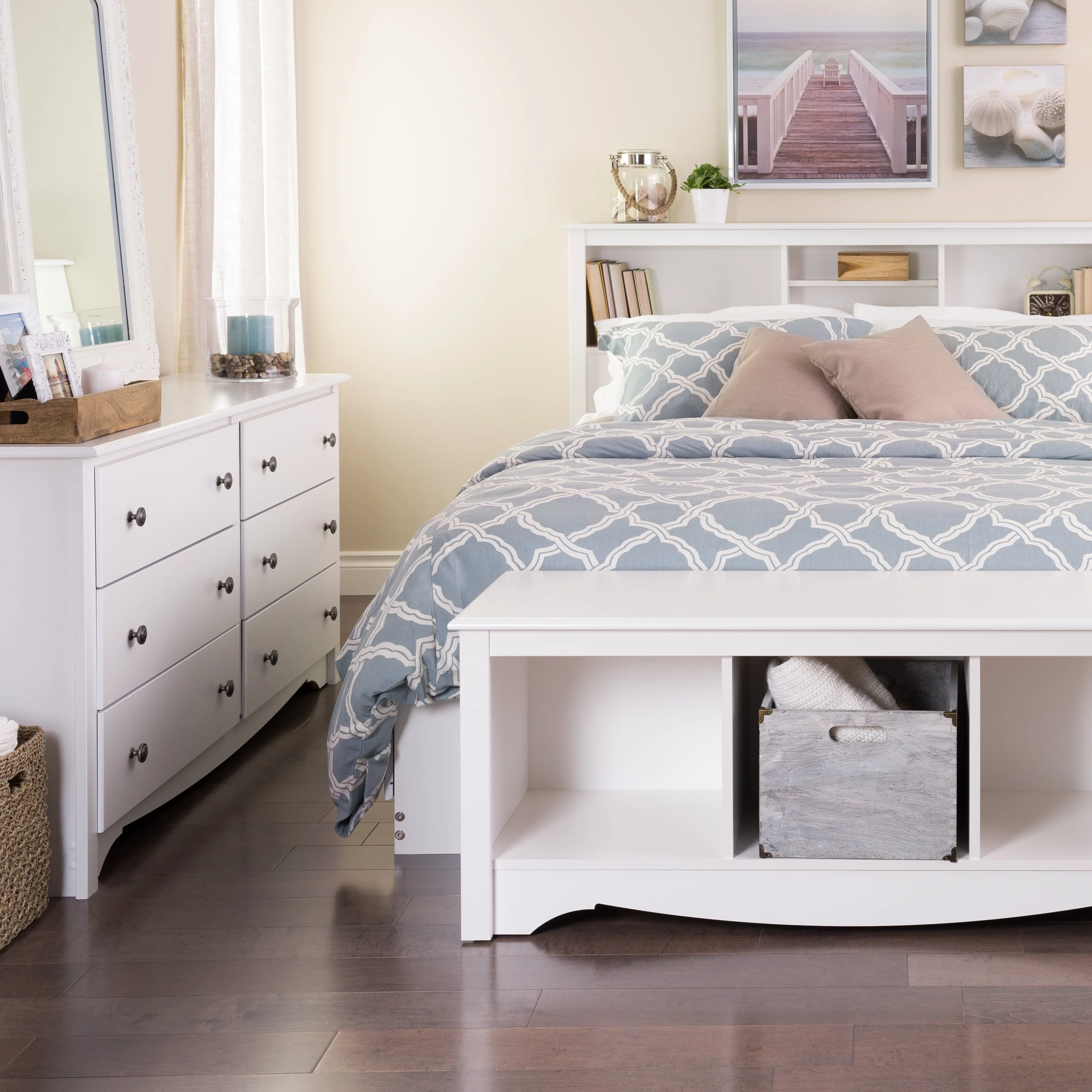 Prepac Monterey 6 Drawer Wooden Double Dresser, 16" x 59" x 29", White - image 5