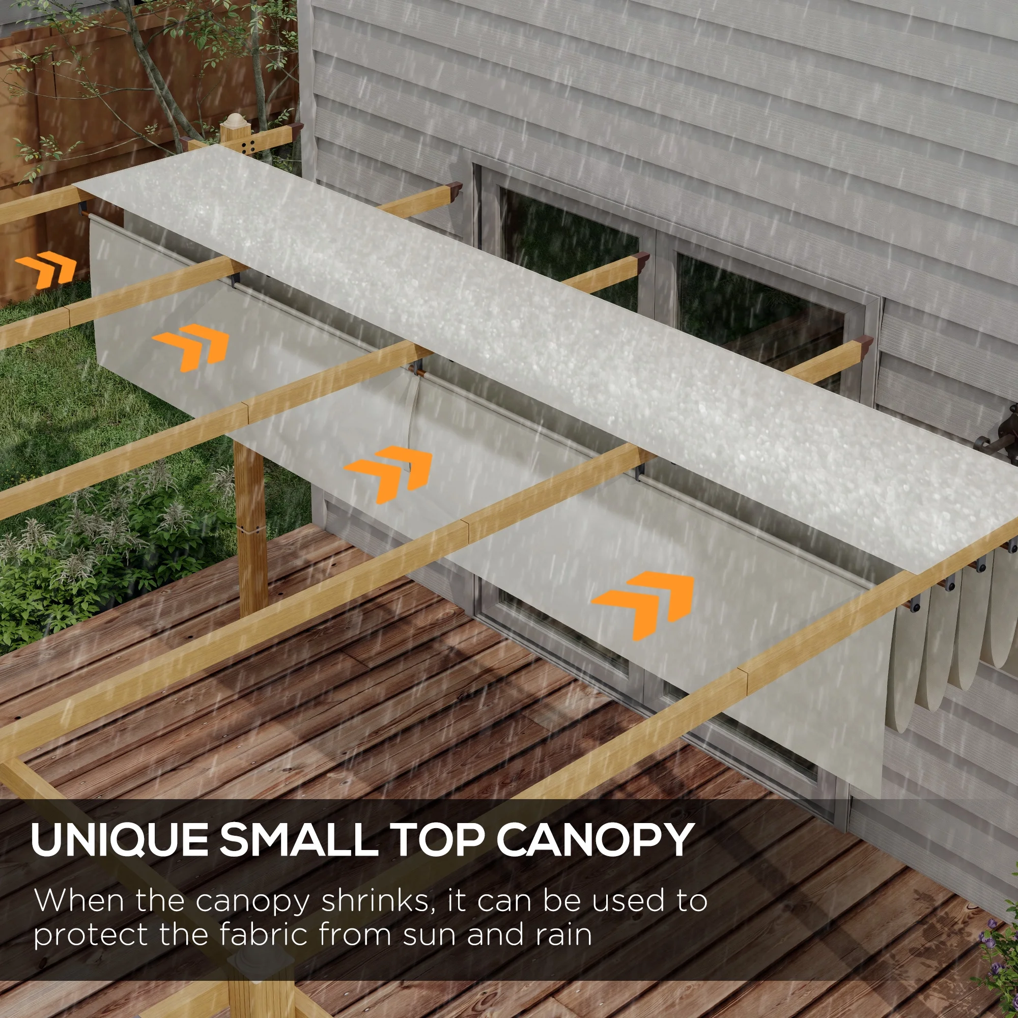 Outsunny 10' x 10' x 88.25" Cream White Aluminum Pergola, Retractable Canopy and Water-Resistant - image 5
