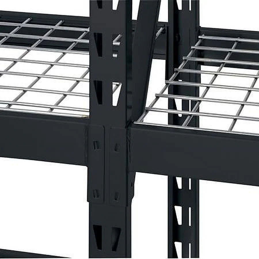Muscle Rack 77"W x 24"D x 72"H 4-Tier Welded Steel Storage Rack, Black - image 5