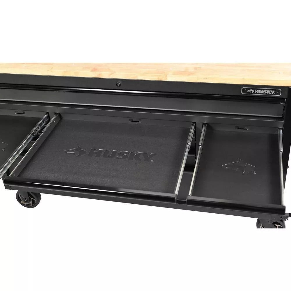 61 Inch 15 Drawer Mobile Workbench - Heavy Duty Steel Tool Cabinet with Wood Top and Power Strip - product image 7