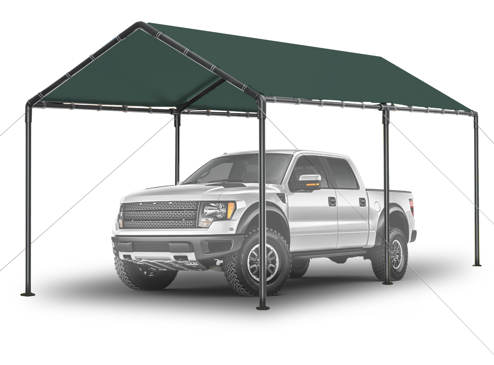 TANGJEAMER 10.00 x 20.00 x 9.20 Feet Beige Carport - image 3