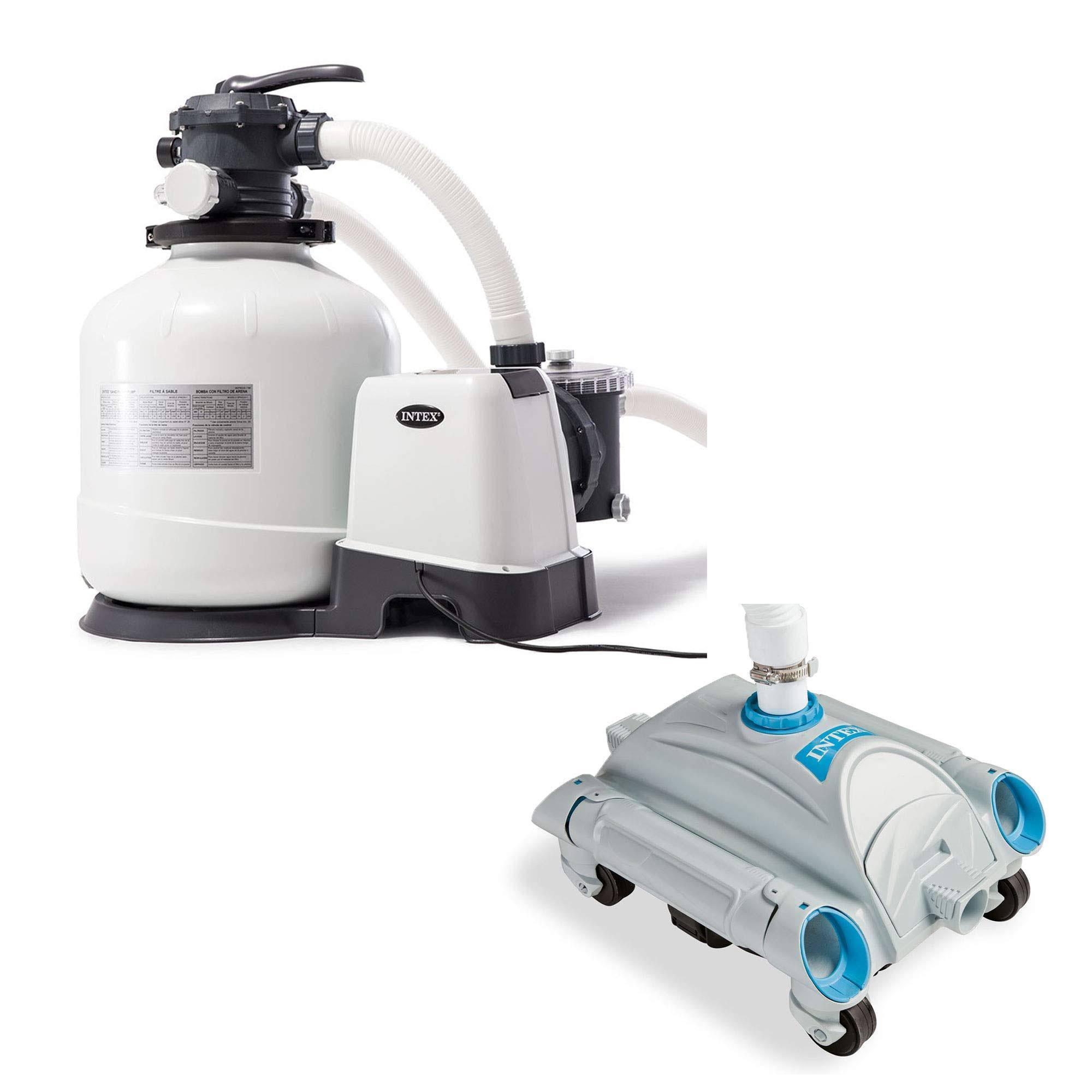 3000 GPH Above Ground Sand Filter Pump with Automatic Timer & Vacuum Cleaner - product image 1