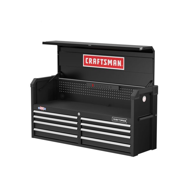 CRAFTSMAN 52-Inch 8-Drawer Steel Tool Chest with Power Strip, Pegboard Storage & Soft-Close Drawers - product image 1