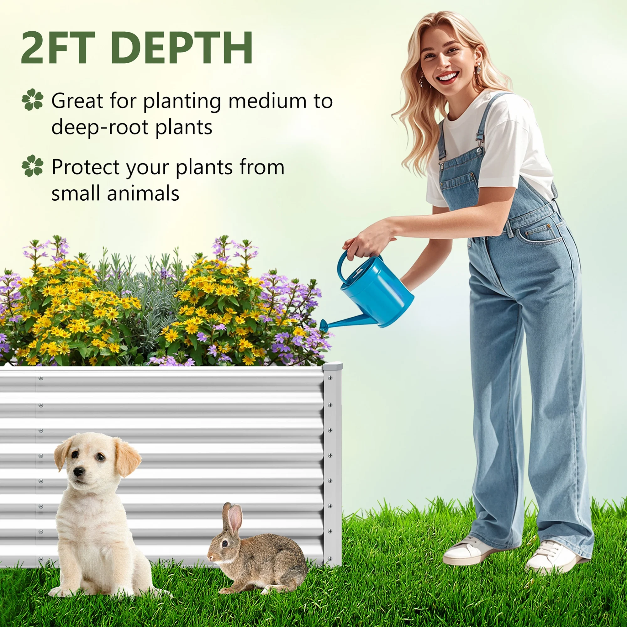 Gymax Raised Garden Bed Large Metal Planter Box Kit for Vegetable Herb 6' x 3' x 2' - image 5