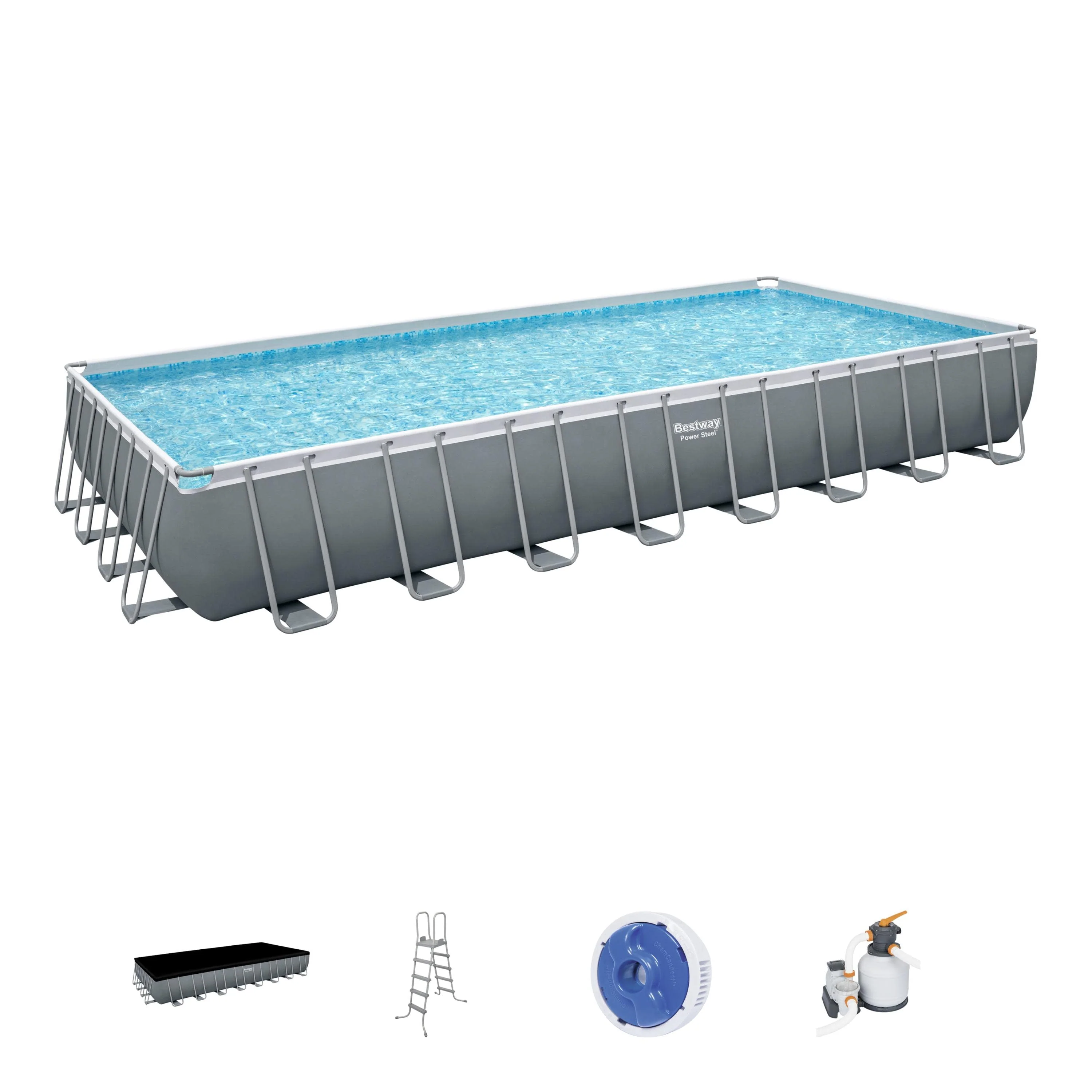 Bestway Power Steel 31'4" x 16' x 52" Rectangular Above Ground Pool Set - image 8