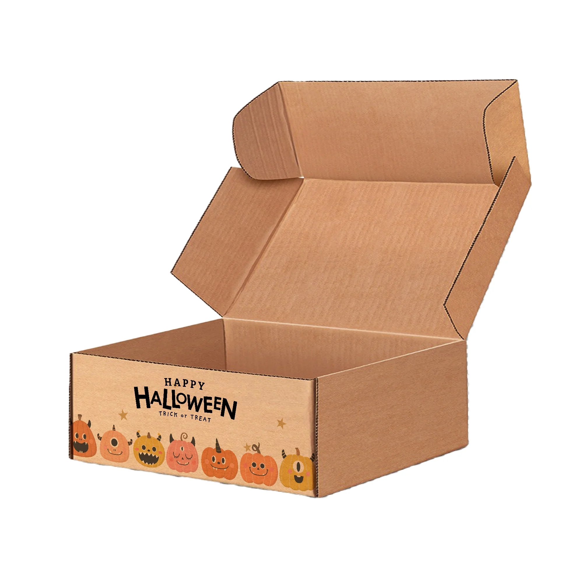 Ucanpack Pumpkin Halloween Mailer Box Festive Kraft Print Gift Boxes, 6 x 6 x 2" - 50 Pcs - image 3