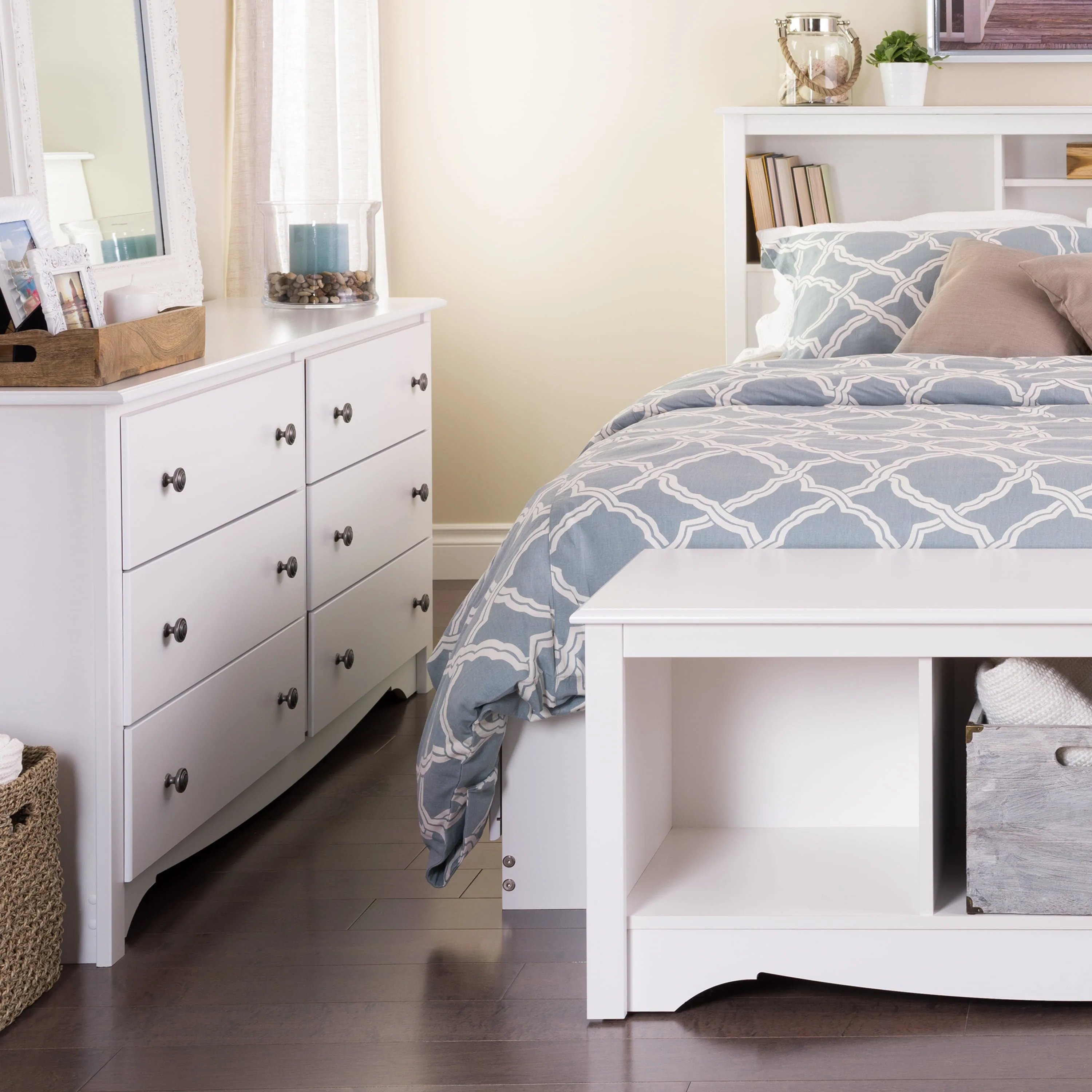 Prepac Monterey 6 Drawer Wooden Double Dresser, 16" x 59" x 29", White - image 4