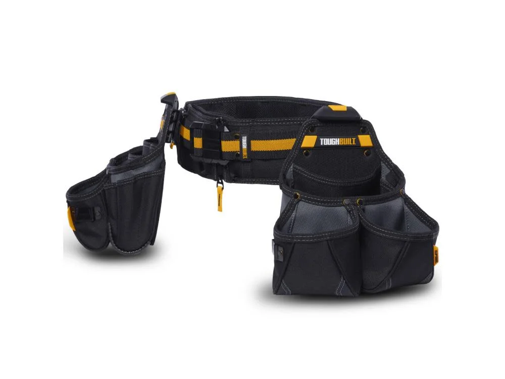 Toughbuilt 2021899 12.5 x 20.5 x 9 in. 27 Pocket Polyester Tradesman Tool Belt Set, Black & Yellow - image 2
