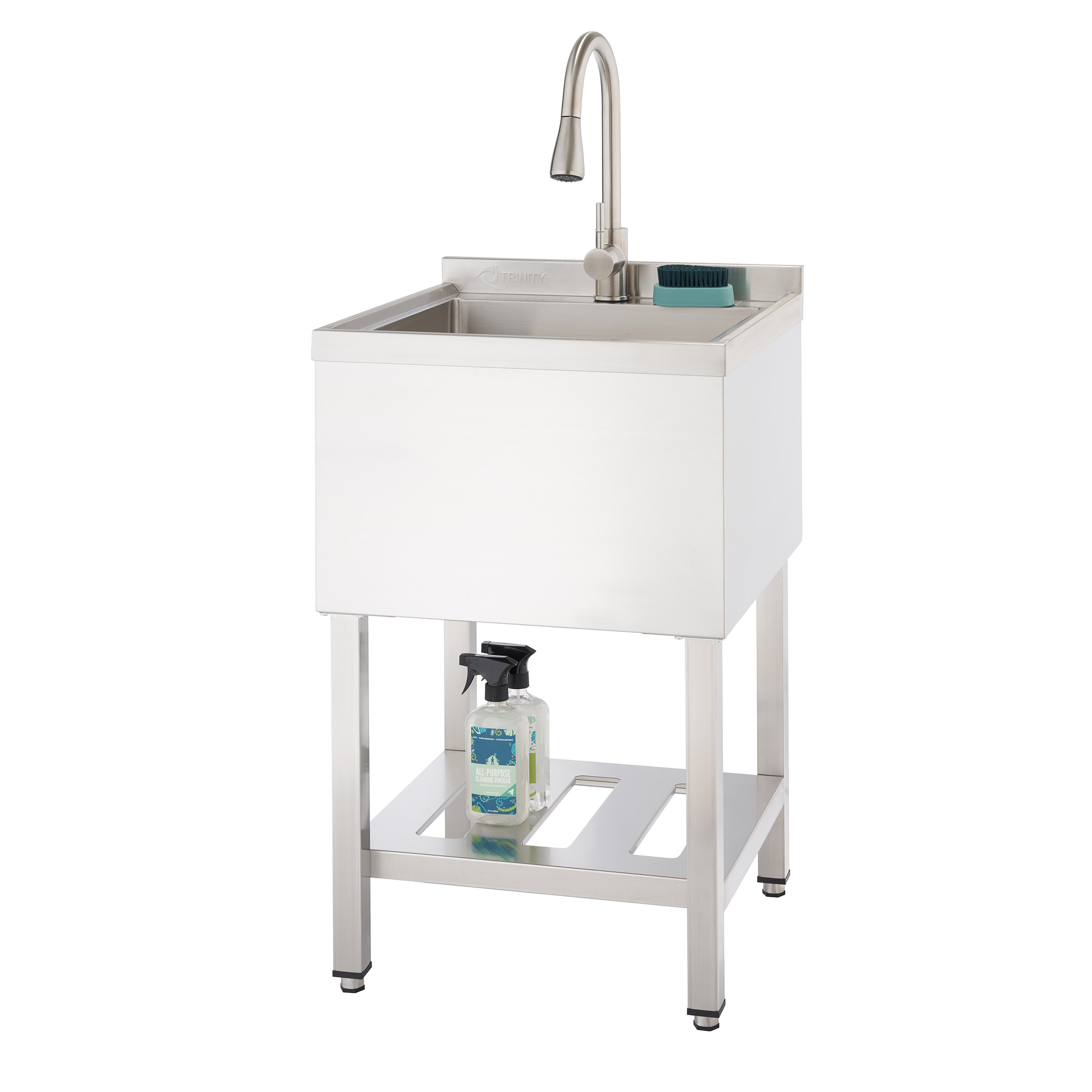 TRINITY 18' x 16' x 13' Stainless Steel Utility Sink with Pull-out Faucet - image 3